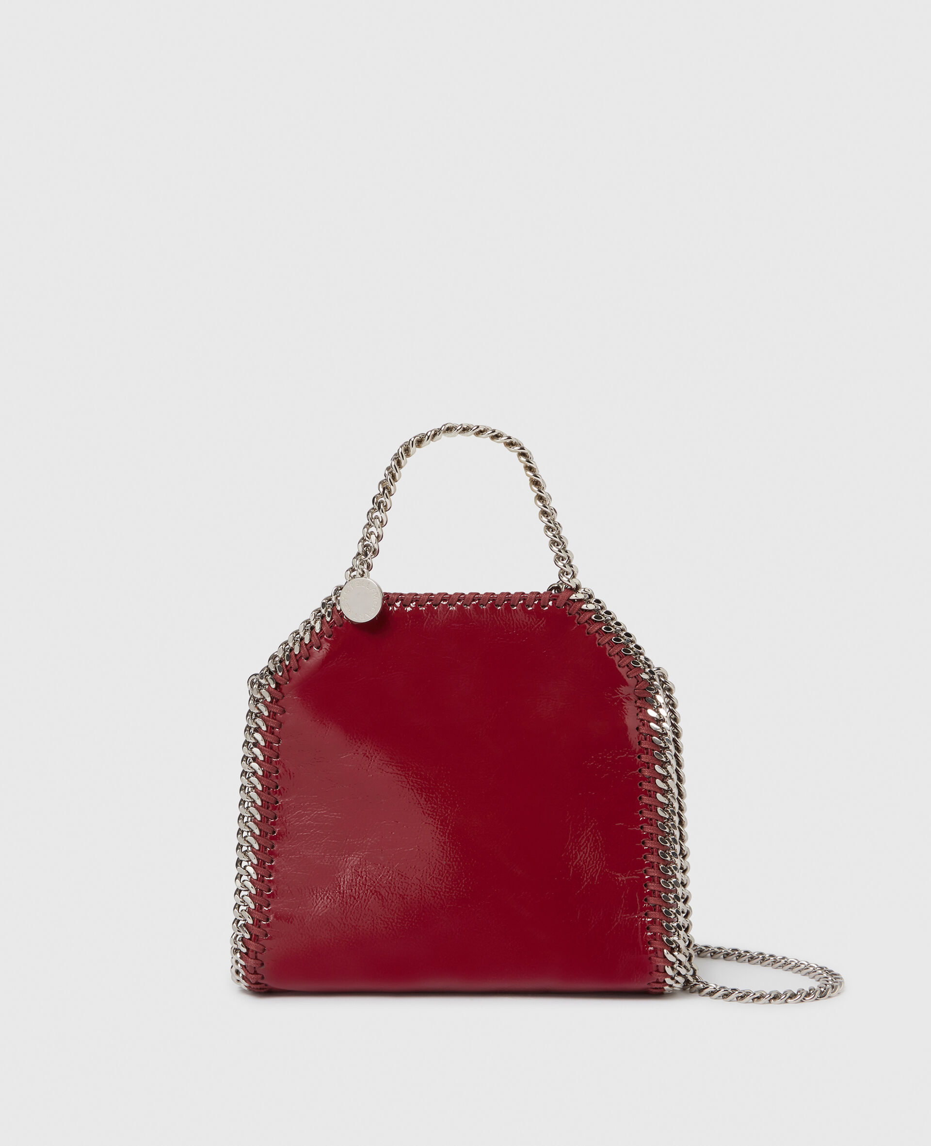 Falabella Mini-Tote Bag aus Lackleder in Crinkle-Optik-Rot-medium