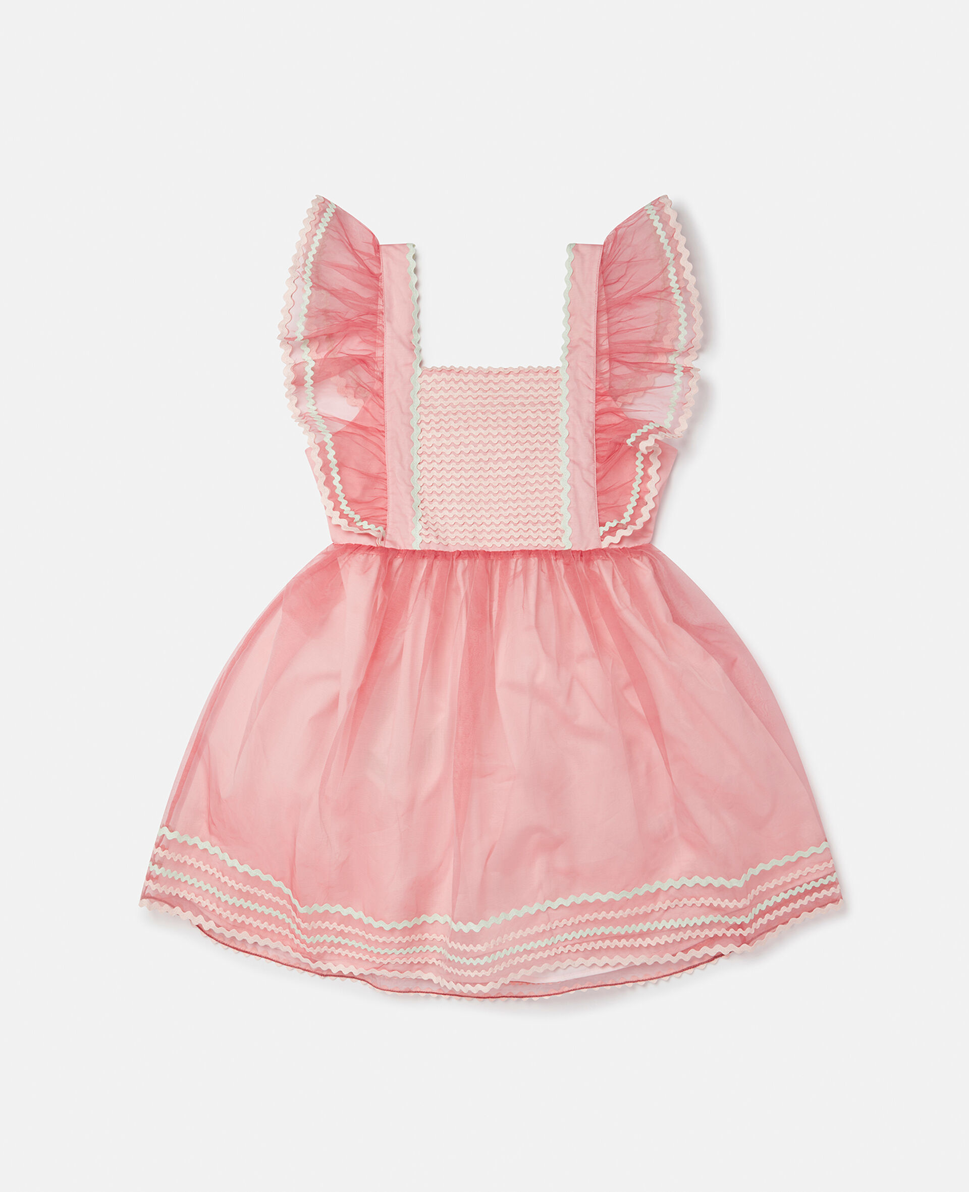 Scalloped Embroidery Organza Dress-Pink-large image number 0