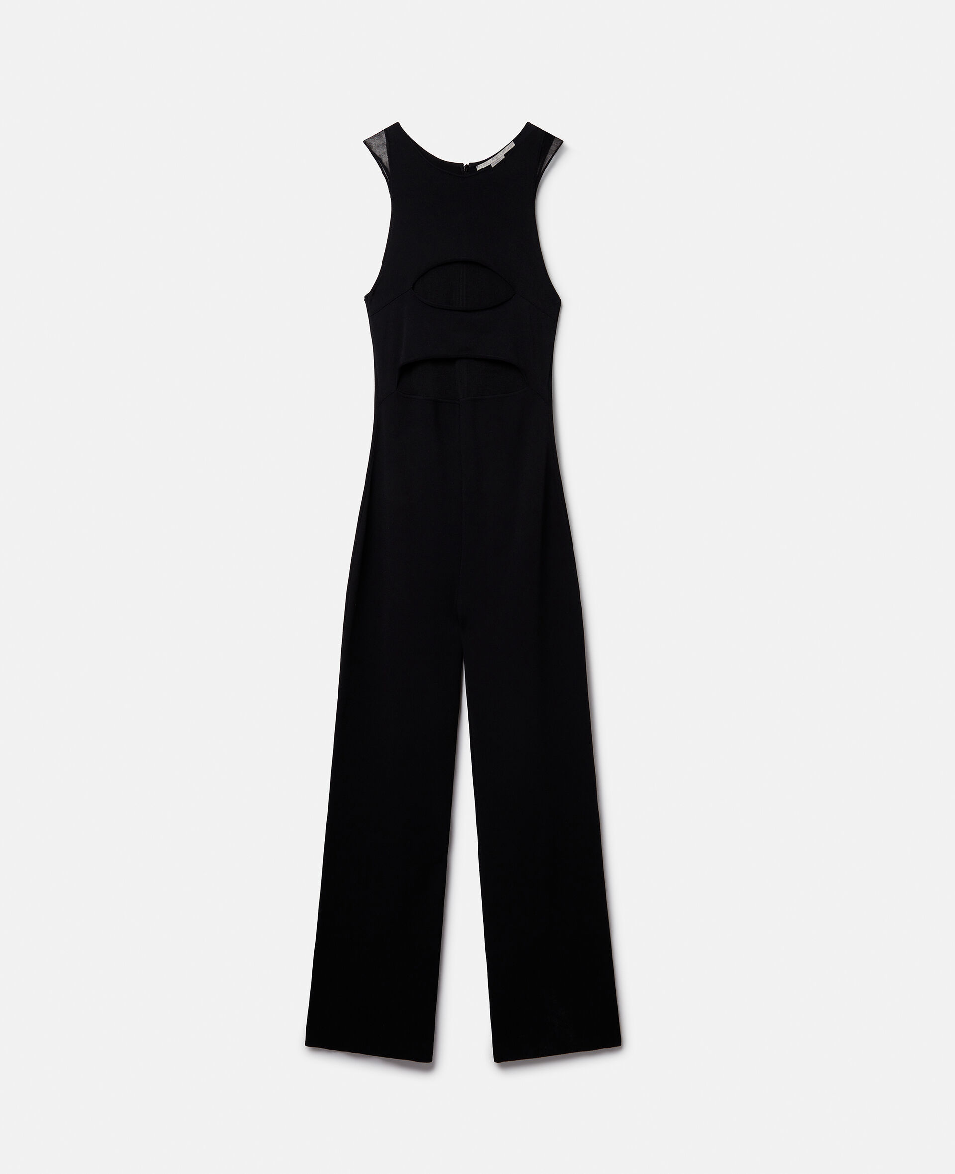 'Levels of Transparency' Compact Knit Jumpsuit-Black-large image number 0