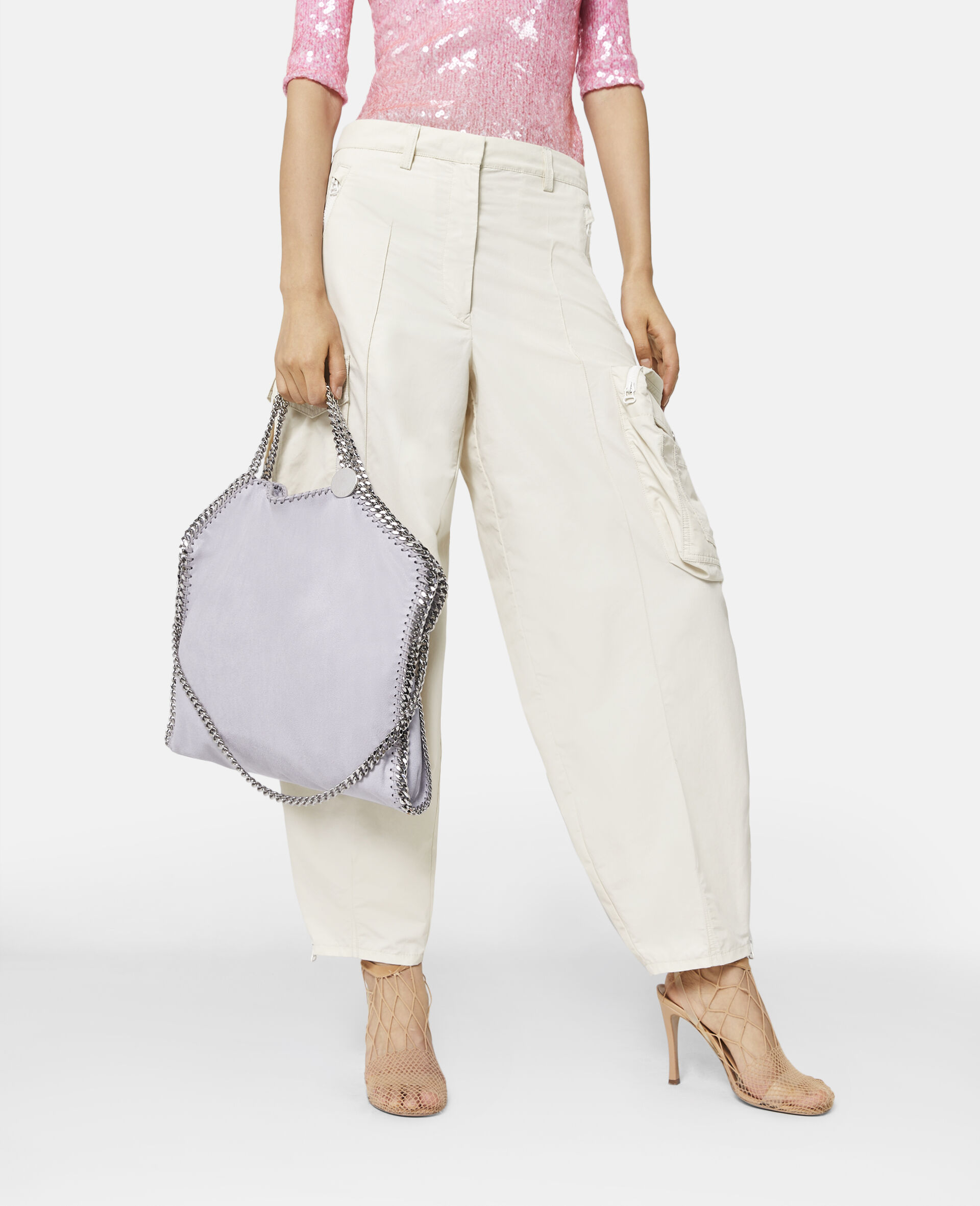 Falabella Small Tote Bag-Grey-large image number 1