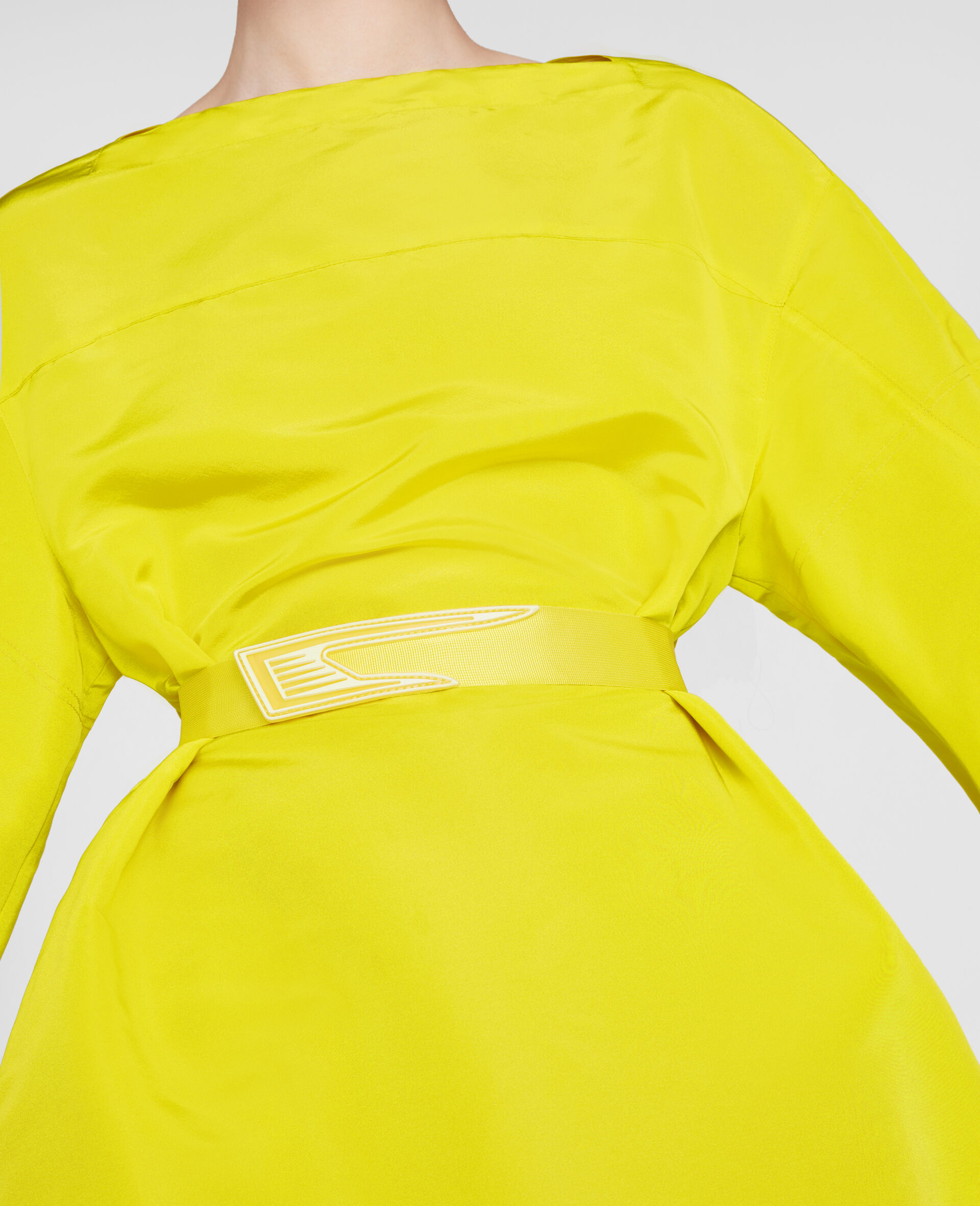 Belted Mini Dress-Yellow-large image number 3