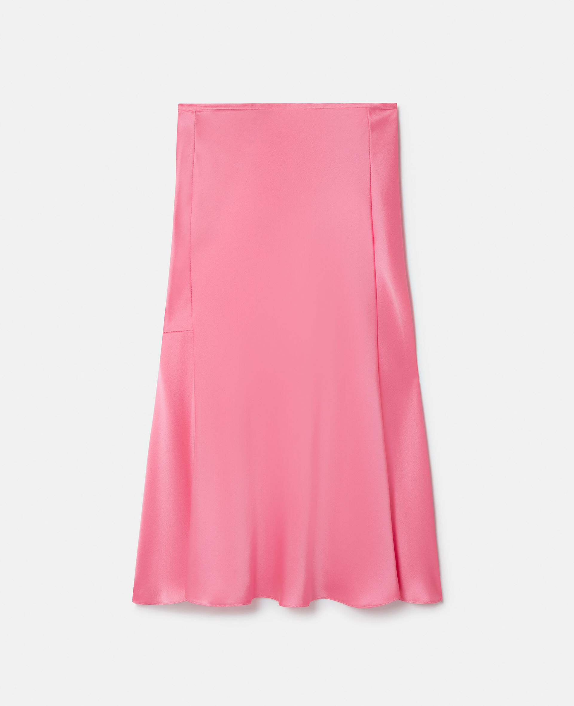 Double Satin Bias Cut Midi Skirt-Pink-medium