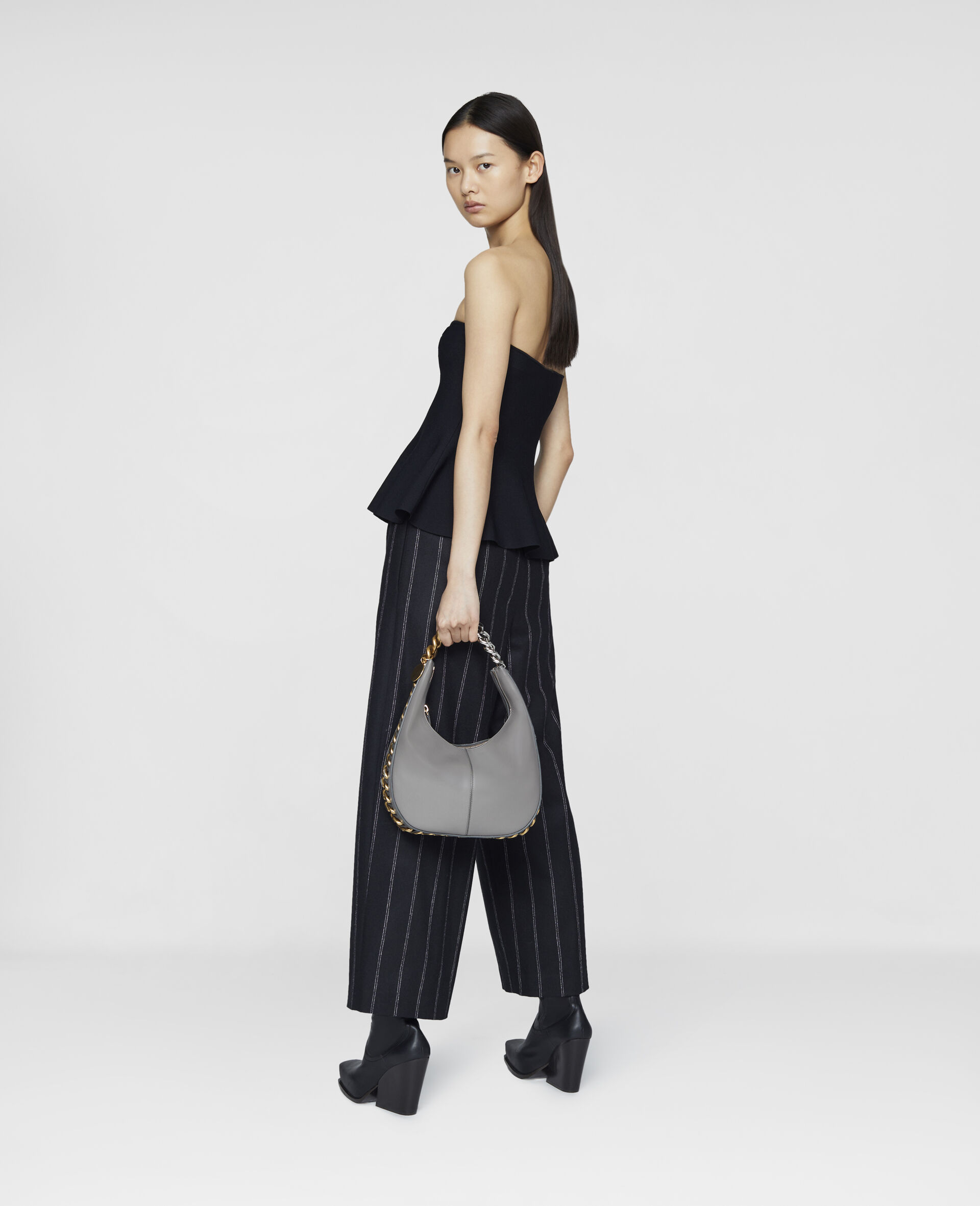 Frayme Small Zipped Shoulder Bag-Black-large image number 5