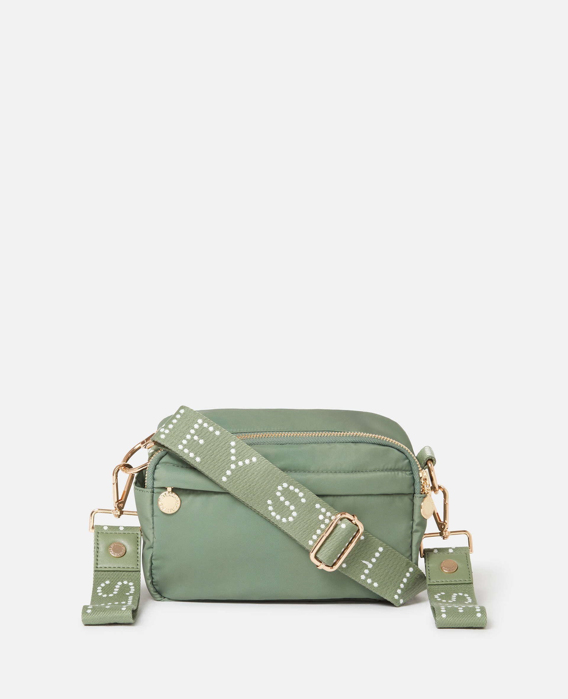 Borsa Fasciatoio a Tracolla con Nastro Logo-Verde-large image number 0