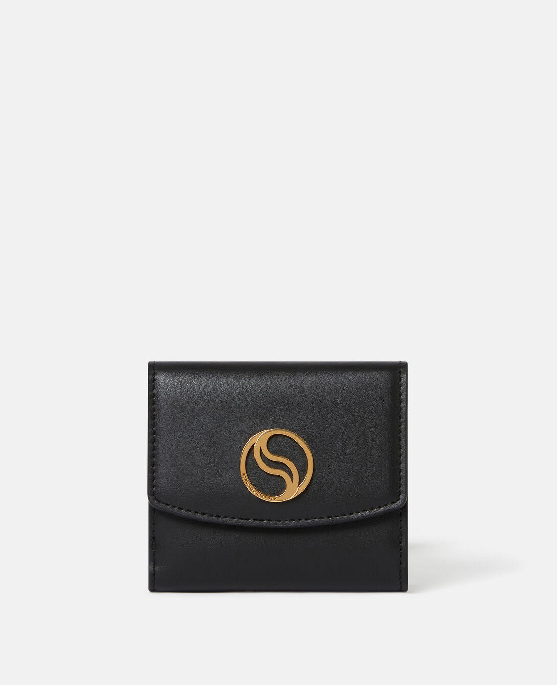 Women Black S-Wave Small Flap Wallet