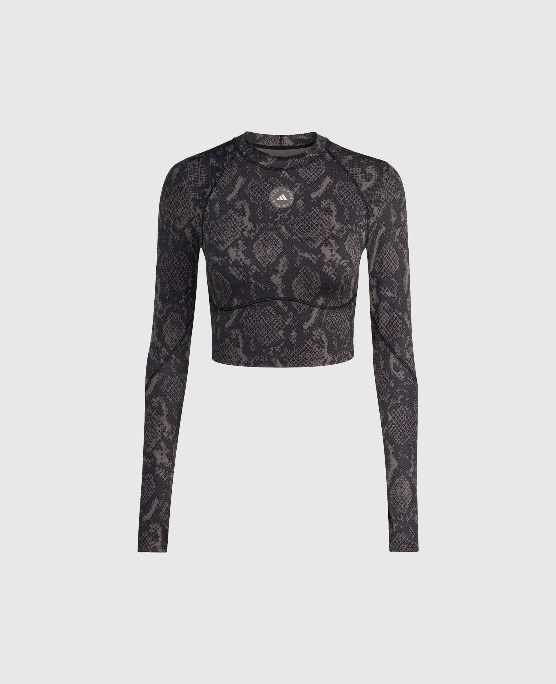 TruePurpose Training Long-Sleeve Cropped Top-Brown-medium