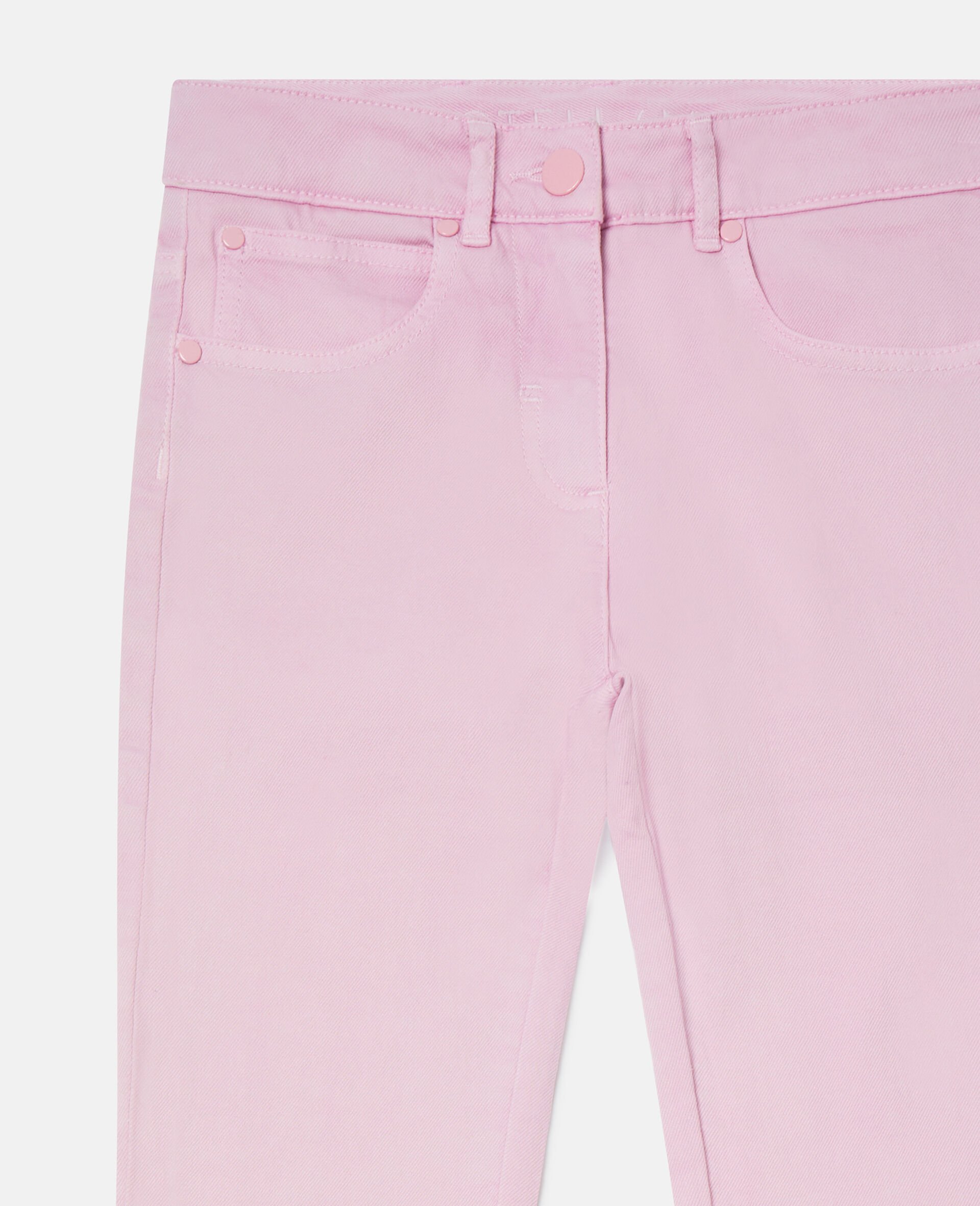 Scallop Trim Denim Jeans-Purple-medium Scallop Trim Denim Jeans-Purple-medium