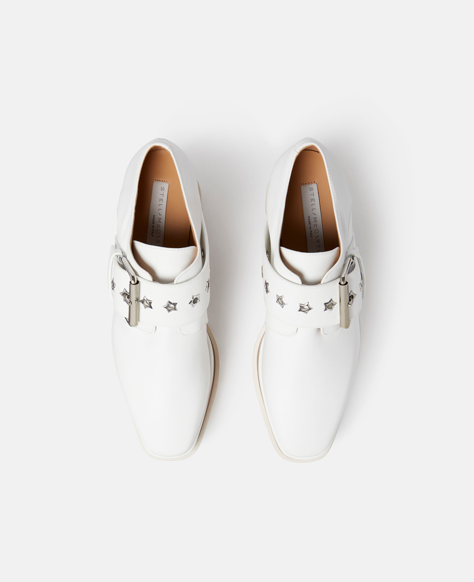 Women Pure white Elyse Star Studded Buckle Platform Shoes Stella