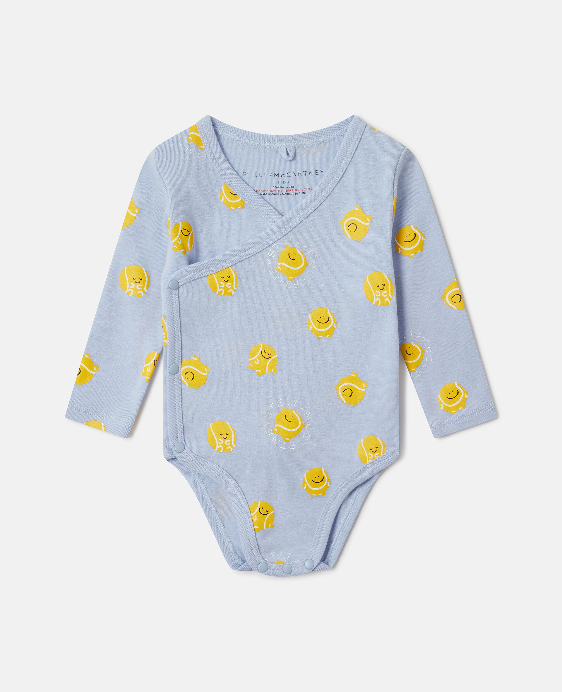 Tennis Ball Print Romper Set-Blue-medium