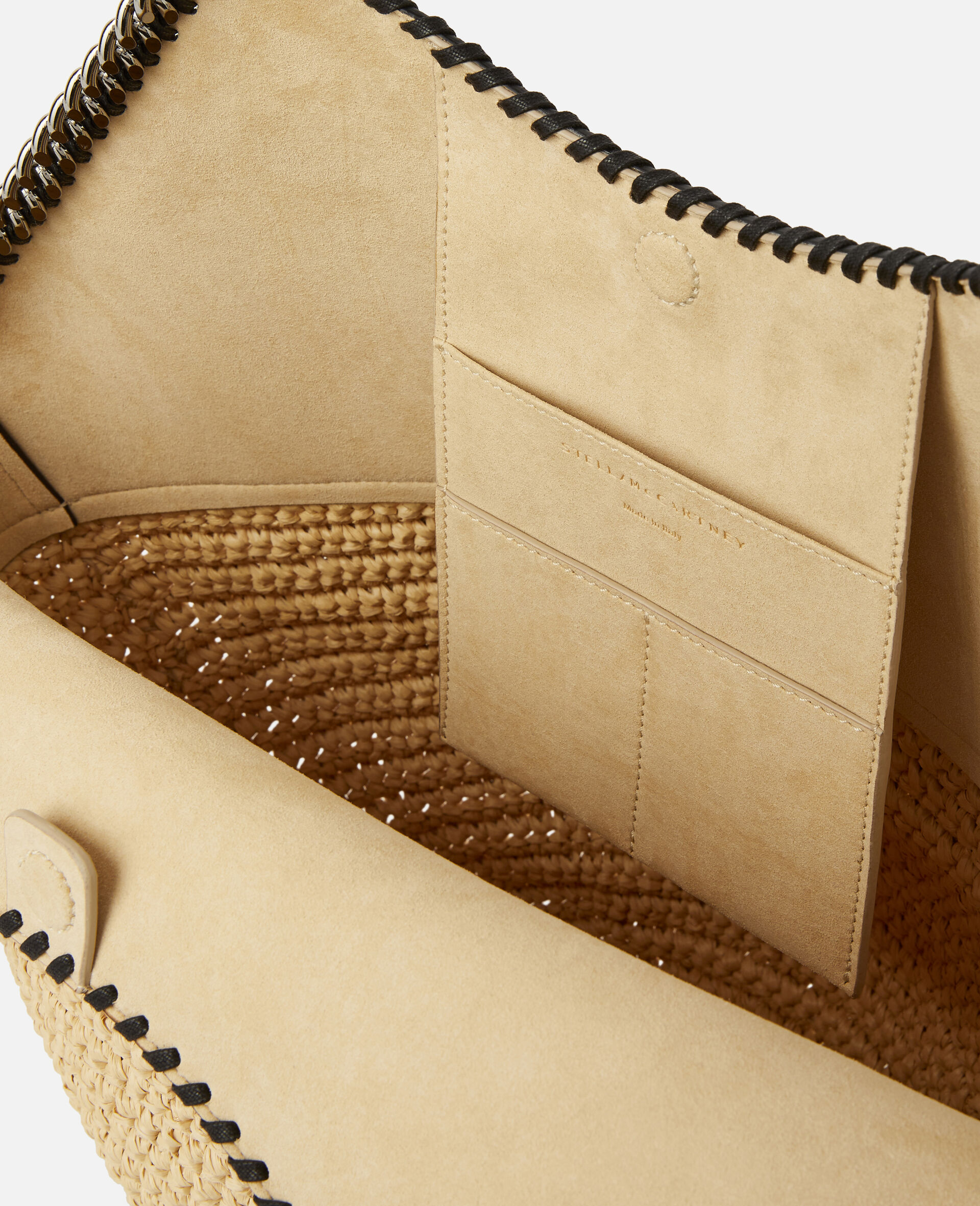 Falabella Raffia Large Tote -Black-large image number 3