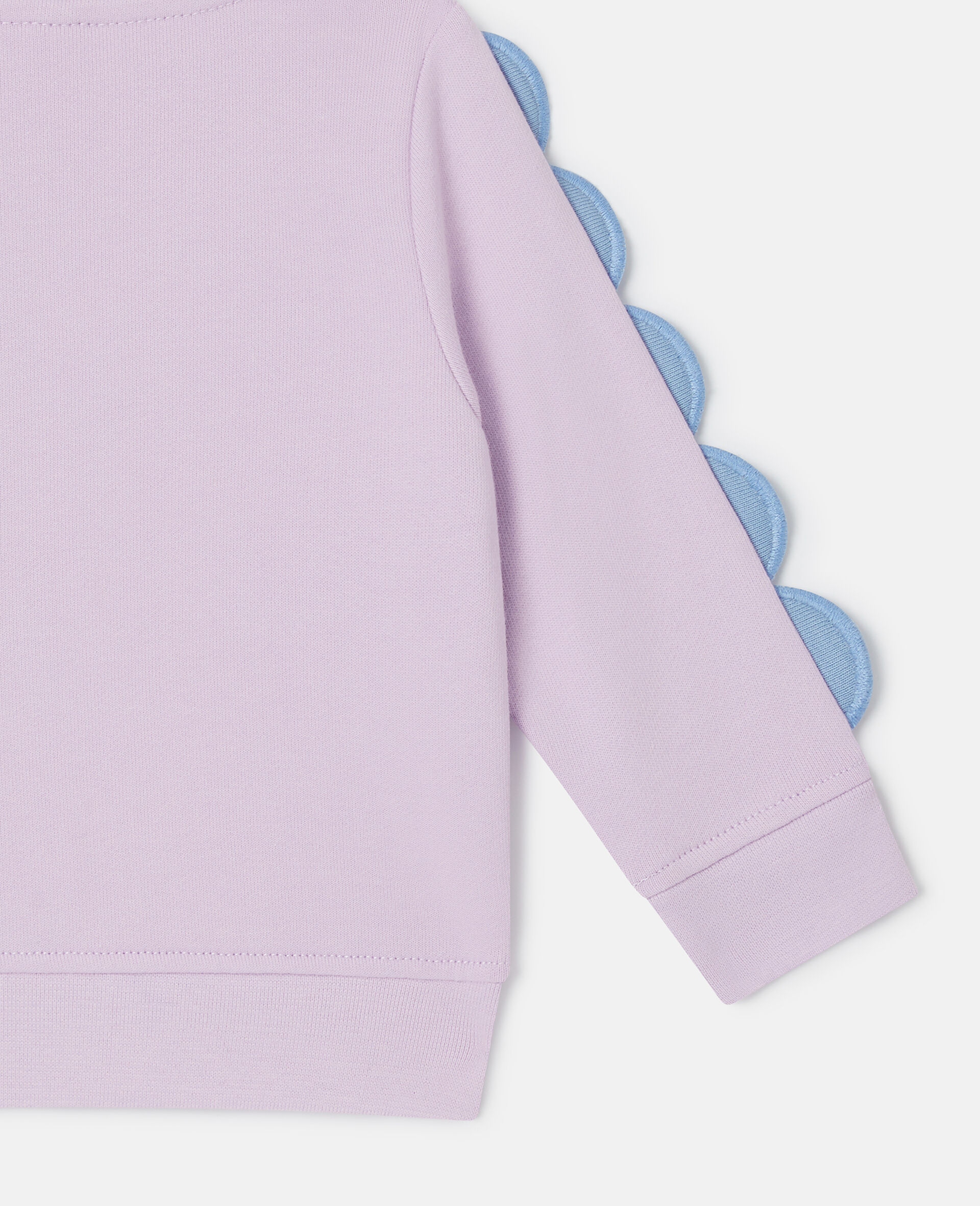 Fish Graphic Scallop Sleeve Sweatshirt-Purple-large image number 3