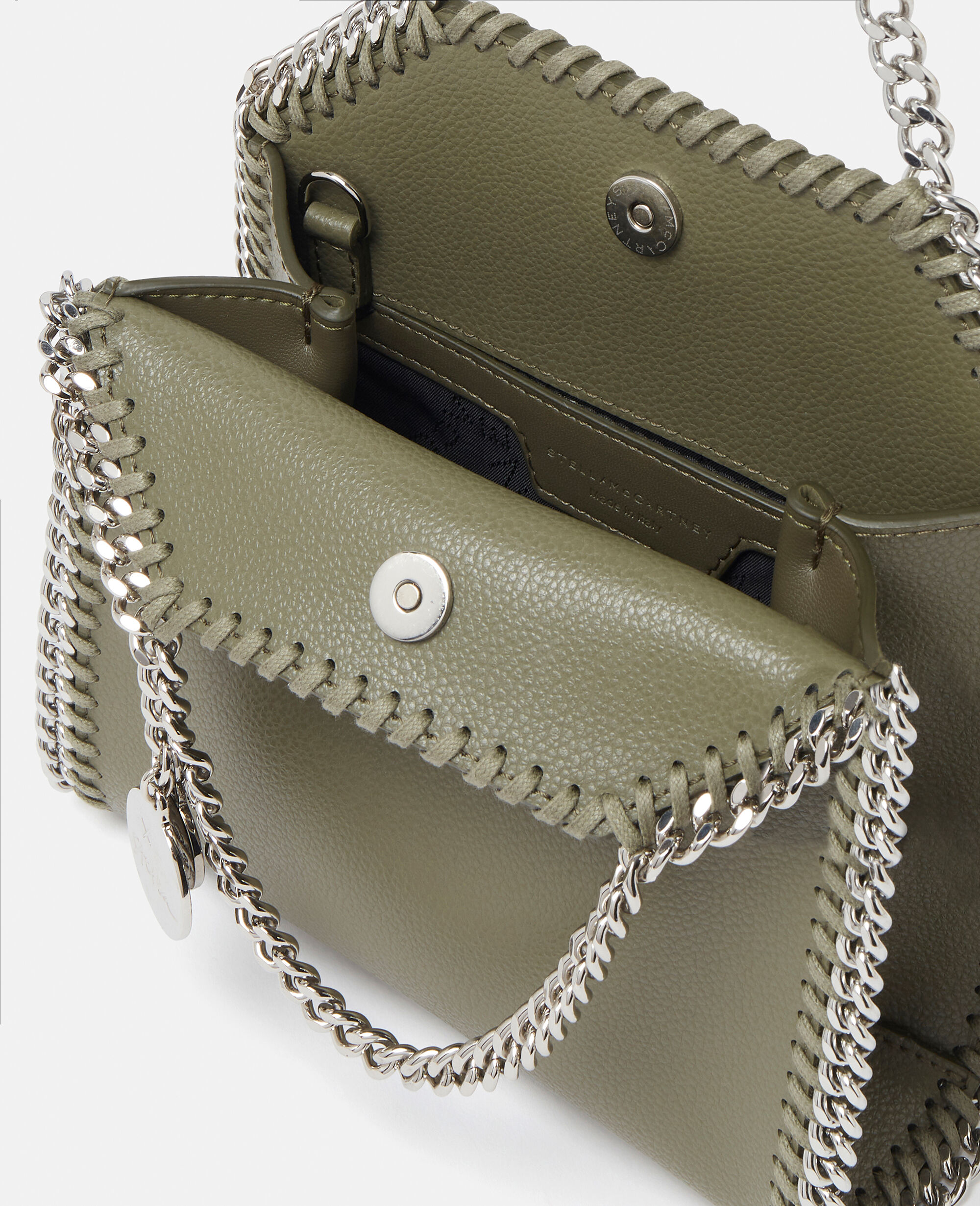 Women Khaki green Falabella Tiny Tote Bag | Stella McCartney US