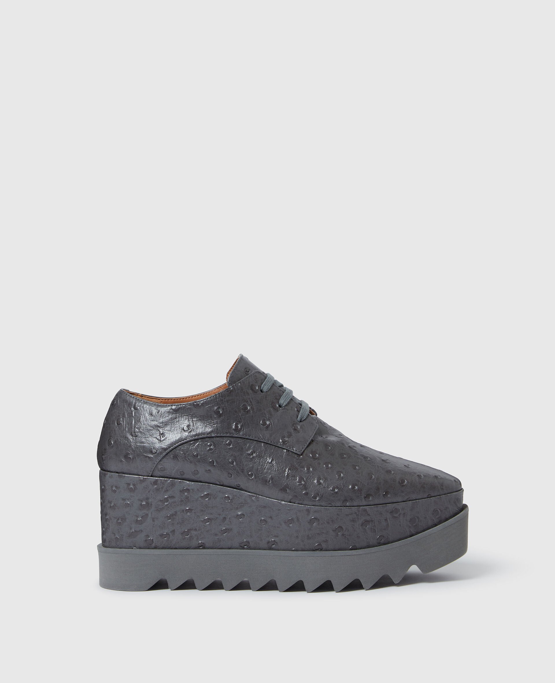 Elyse Ostrich Platform Shoes-Grey-medium