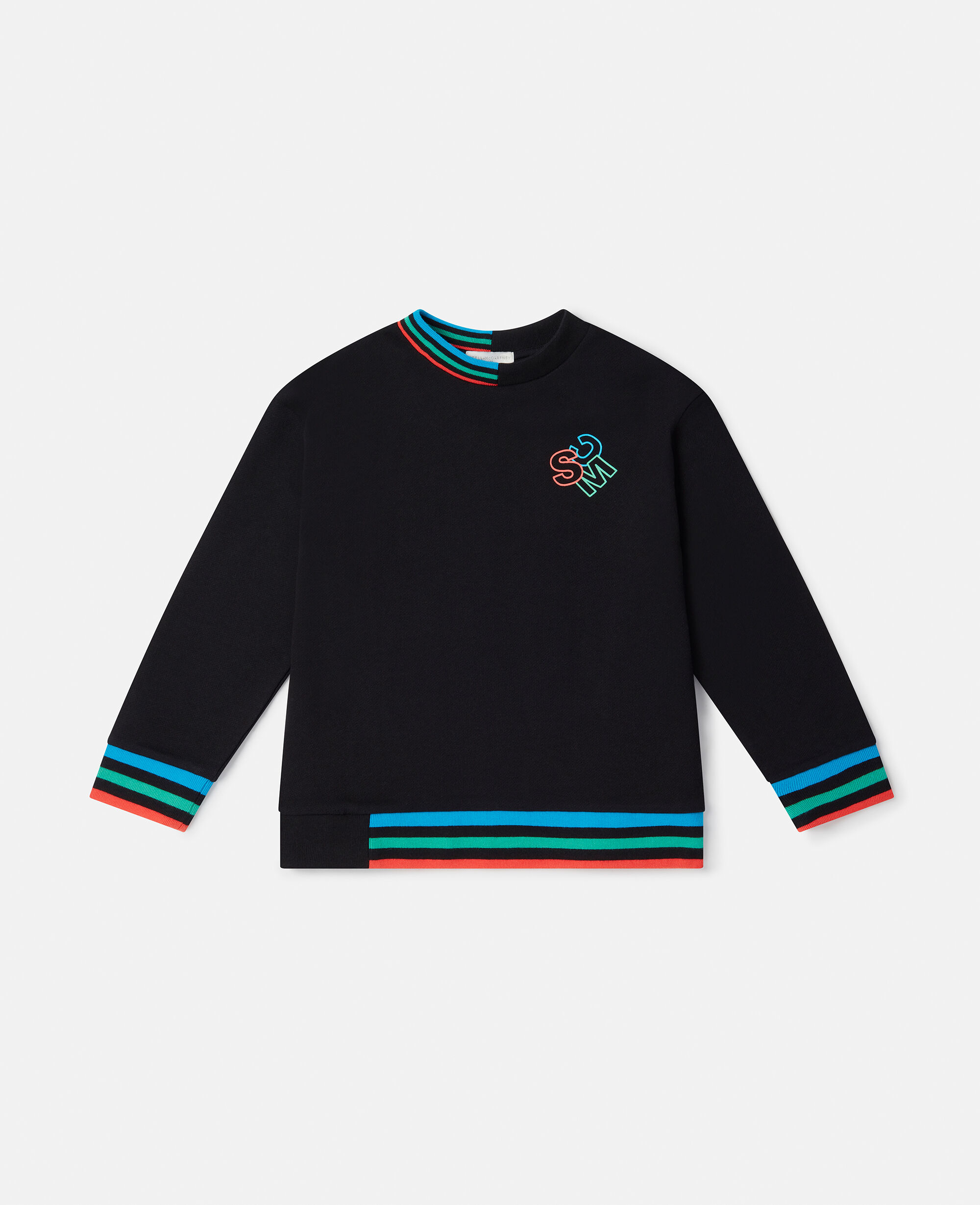 Kids Black SMC Logo Oversized Sweatshirt | Stella McCartney MT