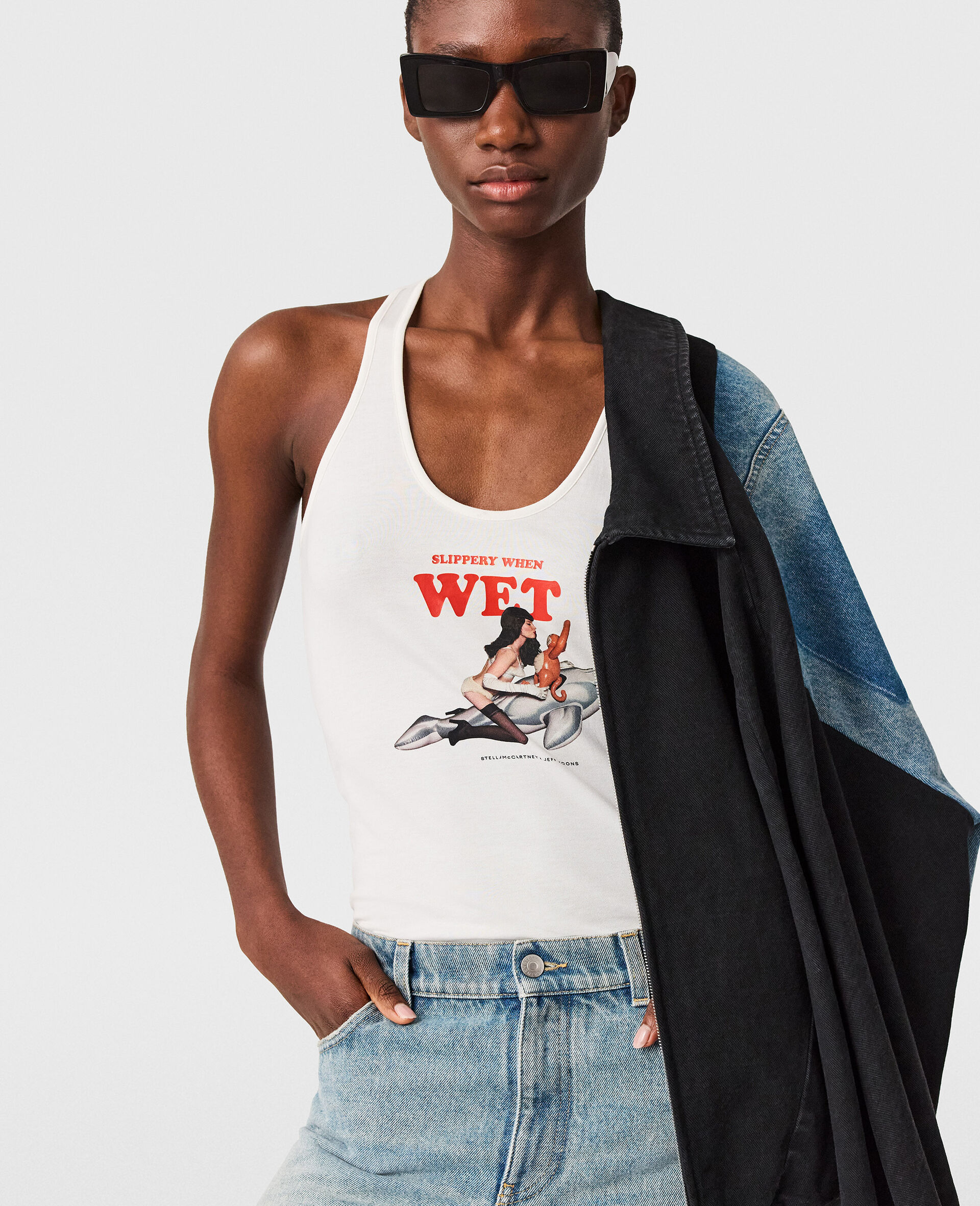 Jeff Koons Slippery When Wet Tank-White-medium