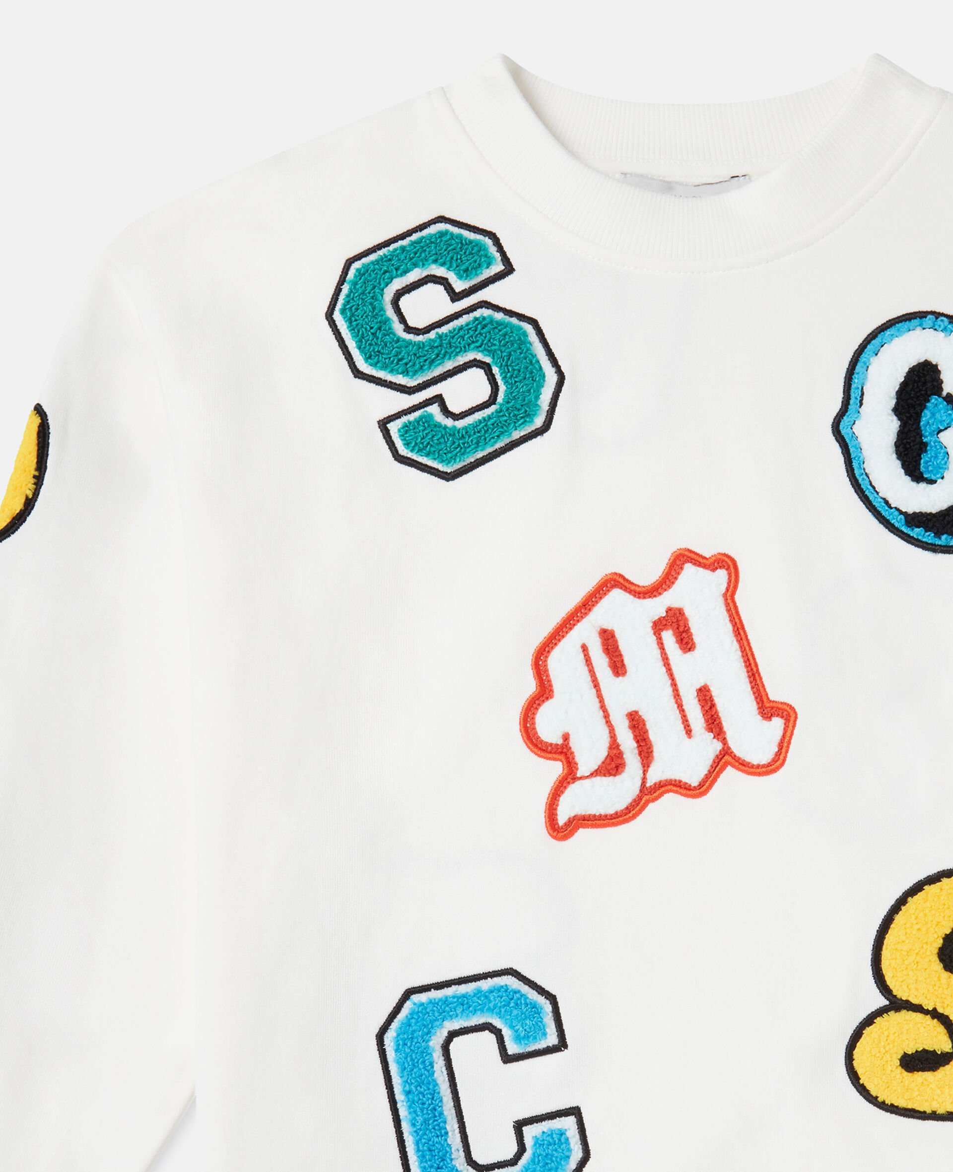 Brand Initials Embroidered Sweatshirt-Cream-large Brand Initials Embroidered Sweatshirt-Cream-large image number 1