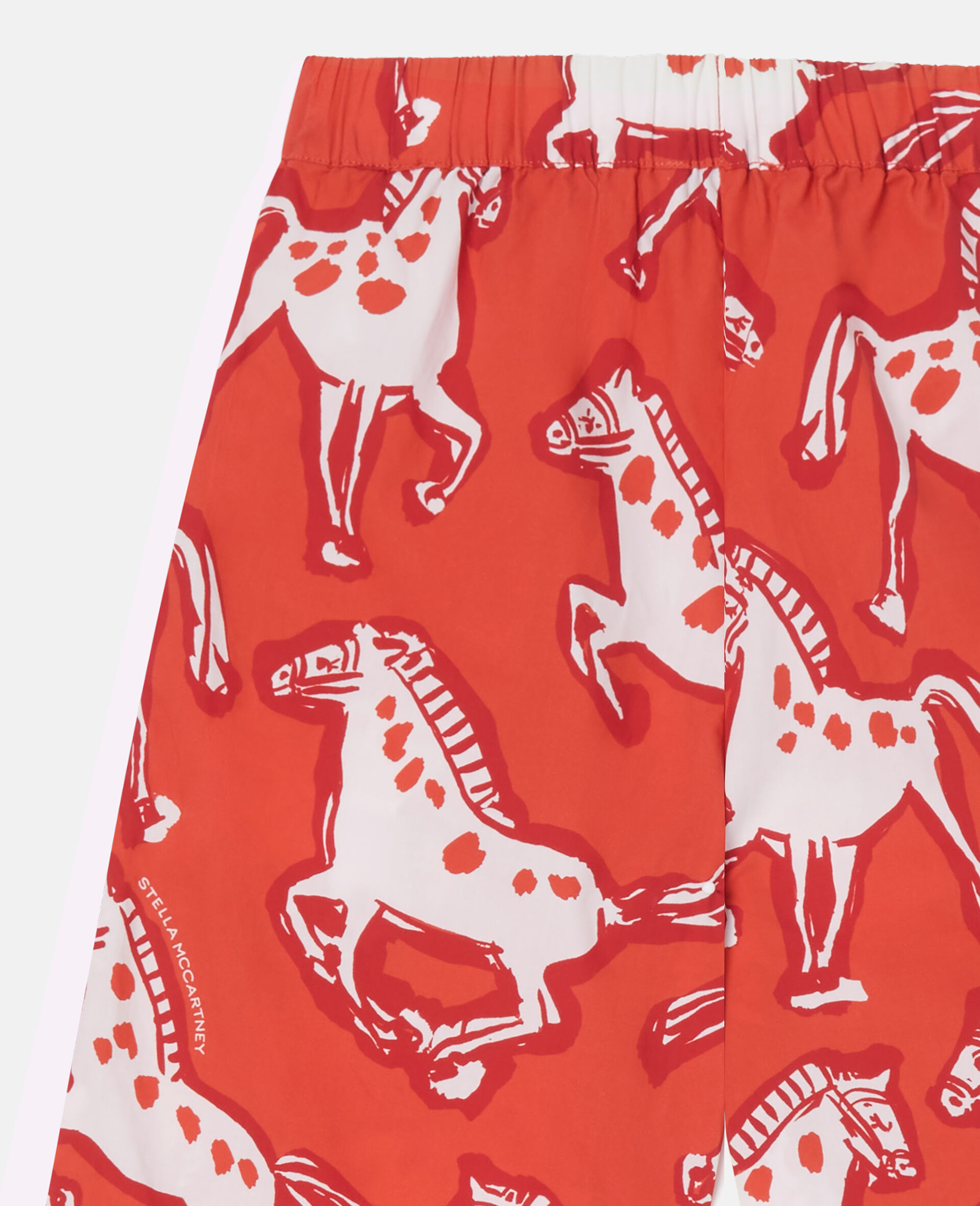 Horse-Print Popeline Trousers-Multicolour-medium