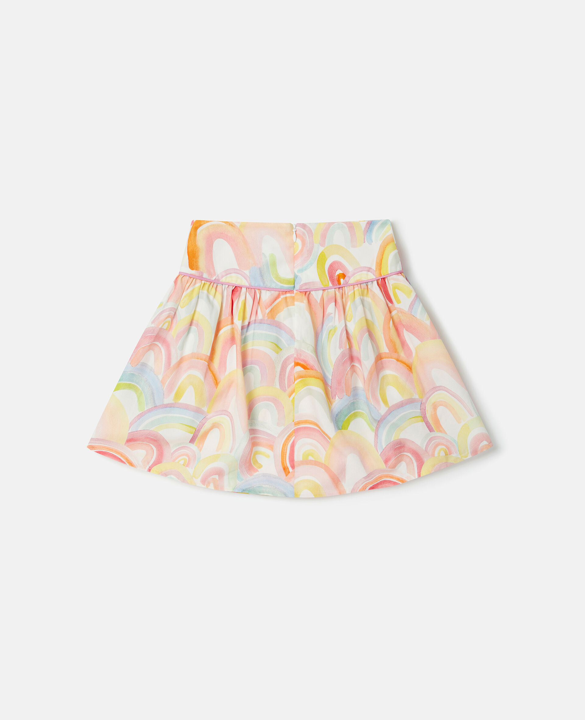 Watercolour Rainbow Print Skater Skirt-Multicolour-large image number 2