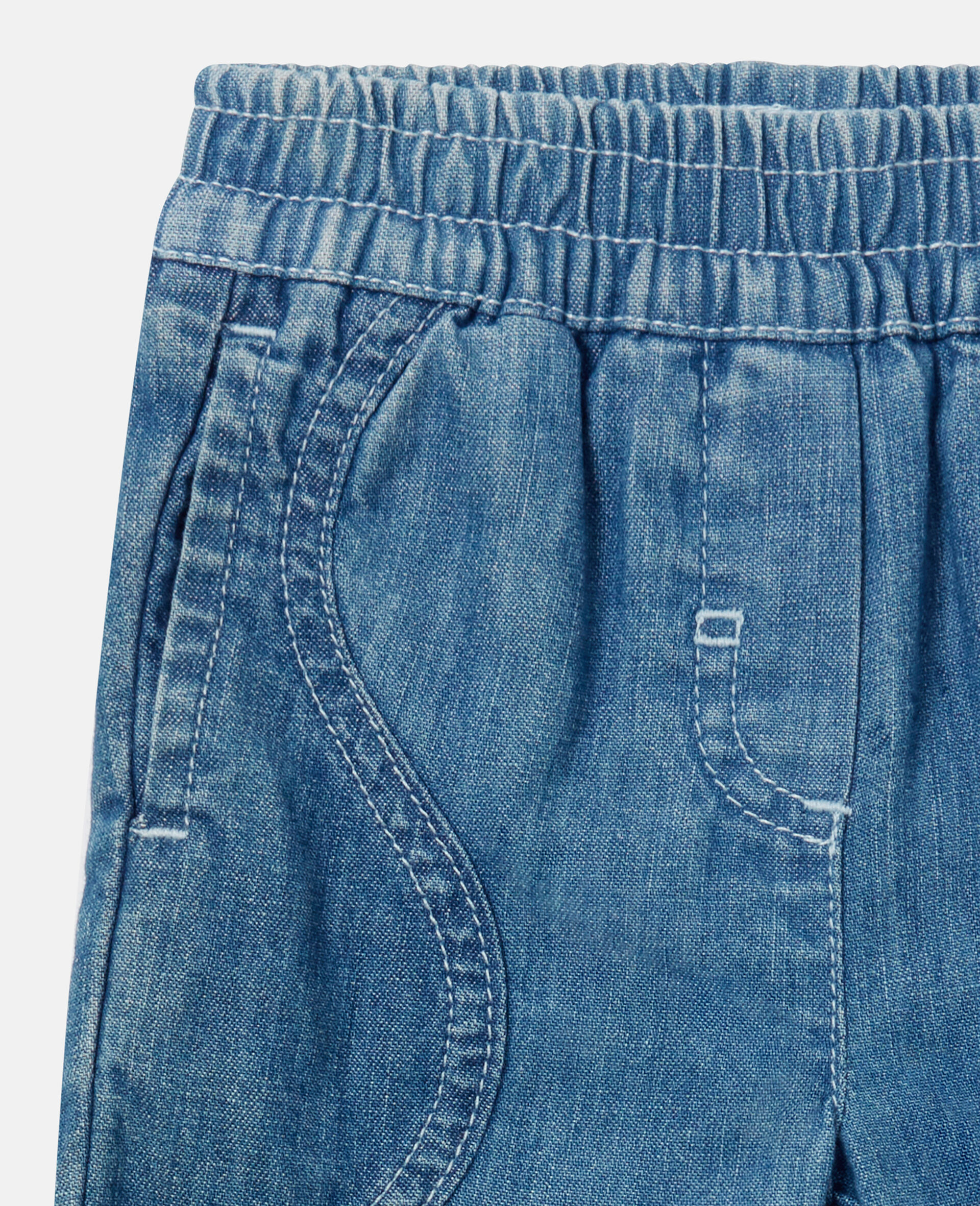 Elasticated Denim Sweatpants-Multicolour-medium