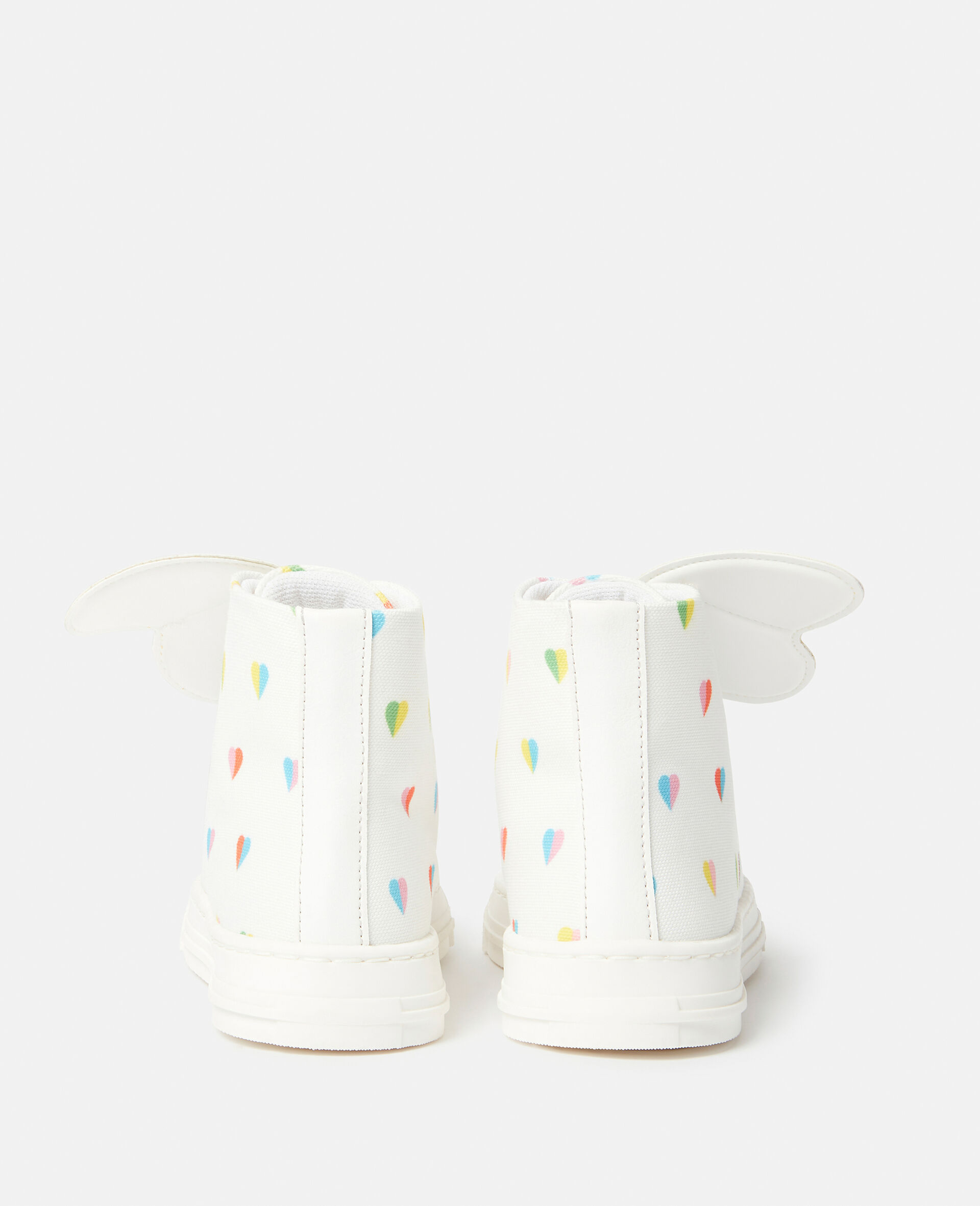 Heart Print High-Top Trainers with Wings-White-large image number 2