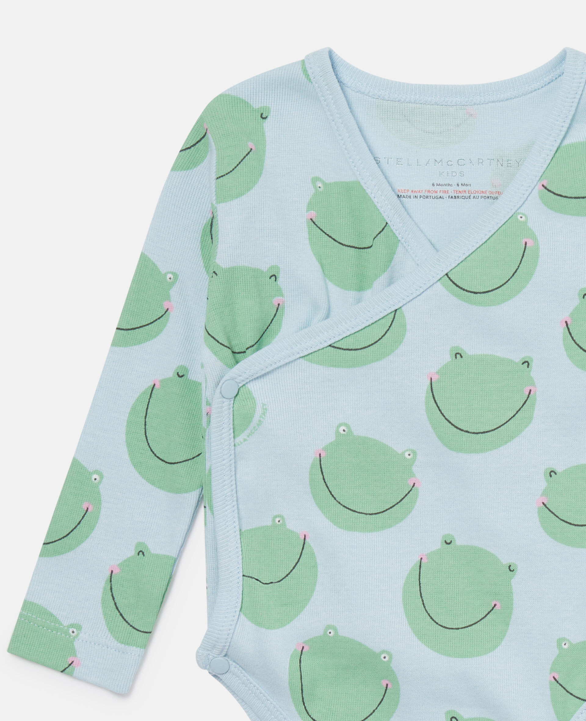 Frog Graphic Romper Set-Blue-large image number 3