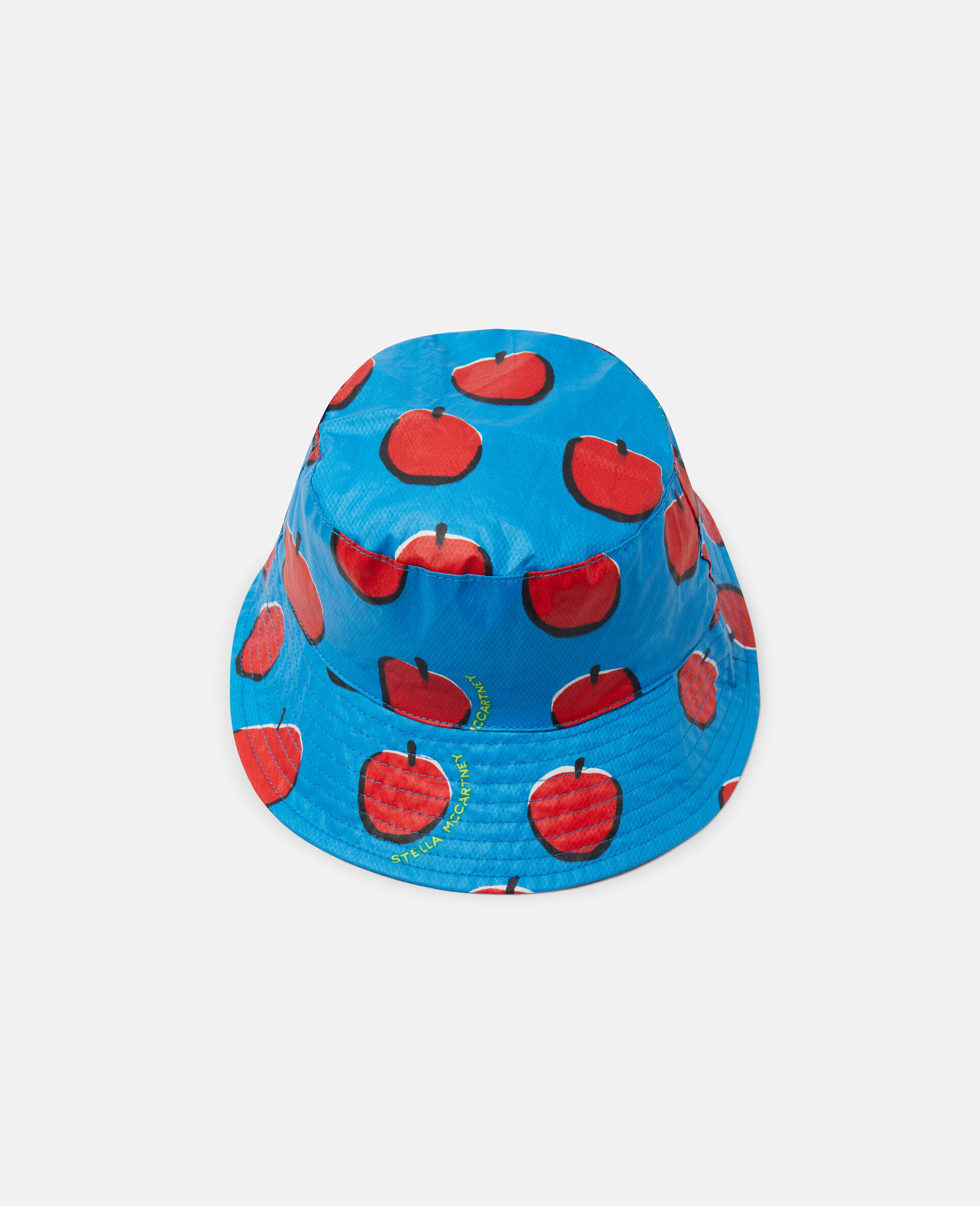 Apple Print Waxed Bucket Hat-Blue-large image number 3