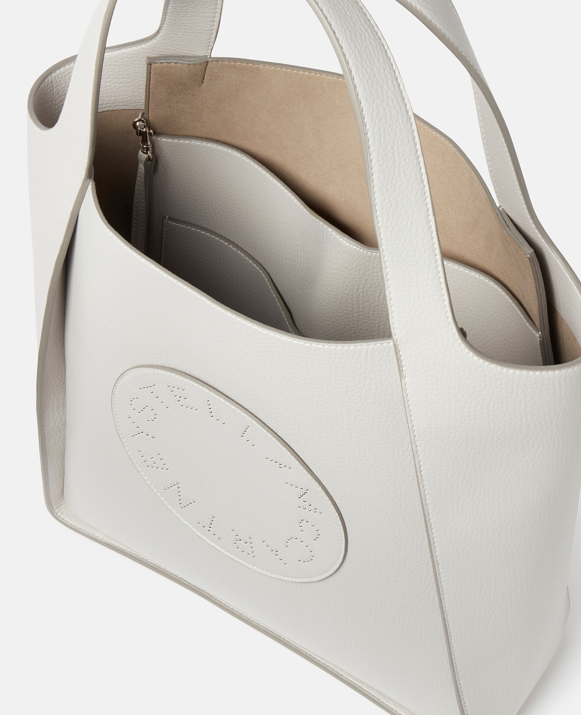 Borsa tote con logo -Cream-large image number 4