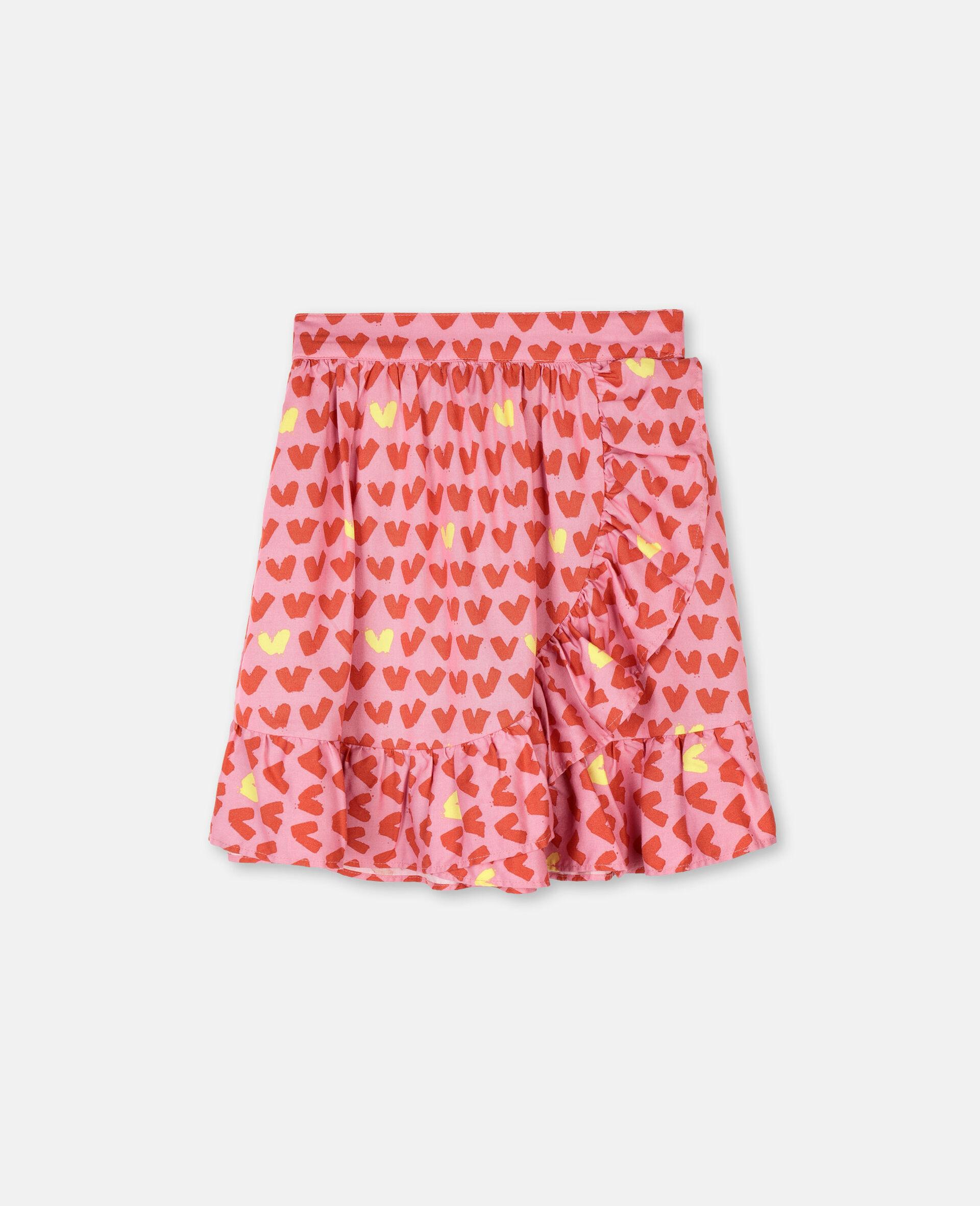 Hearts Viscose Twill Skirt -Pink-large image number 0