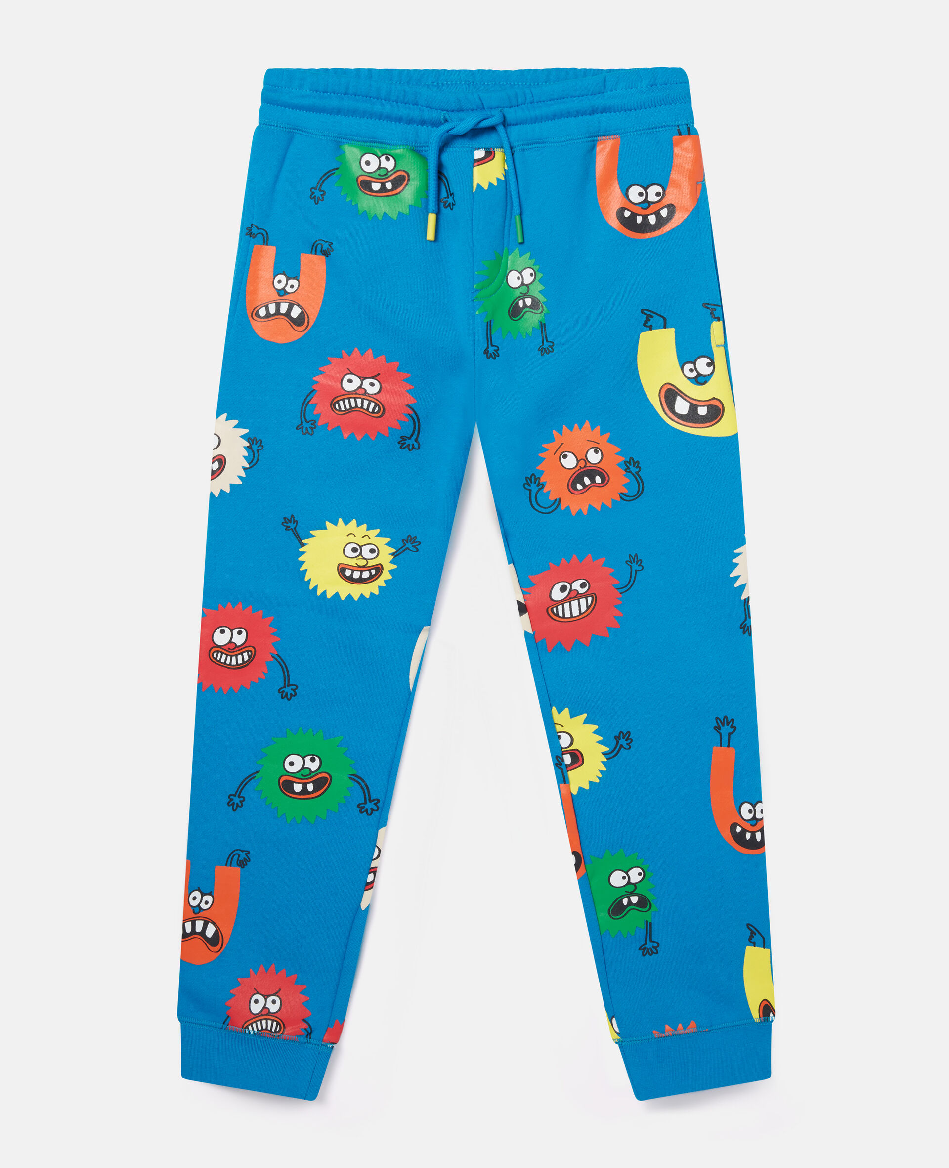 Monster Print Fleece Joggers-Blue-large image number 0
