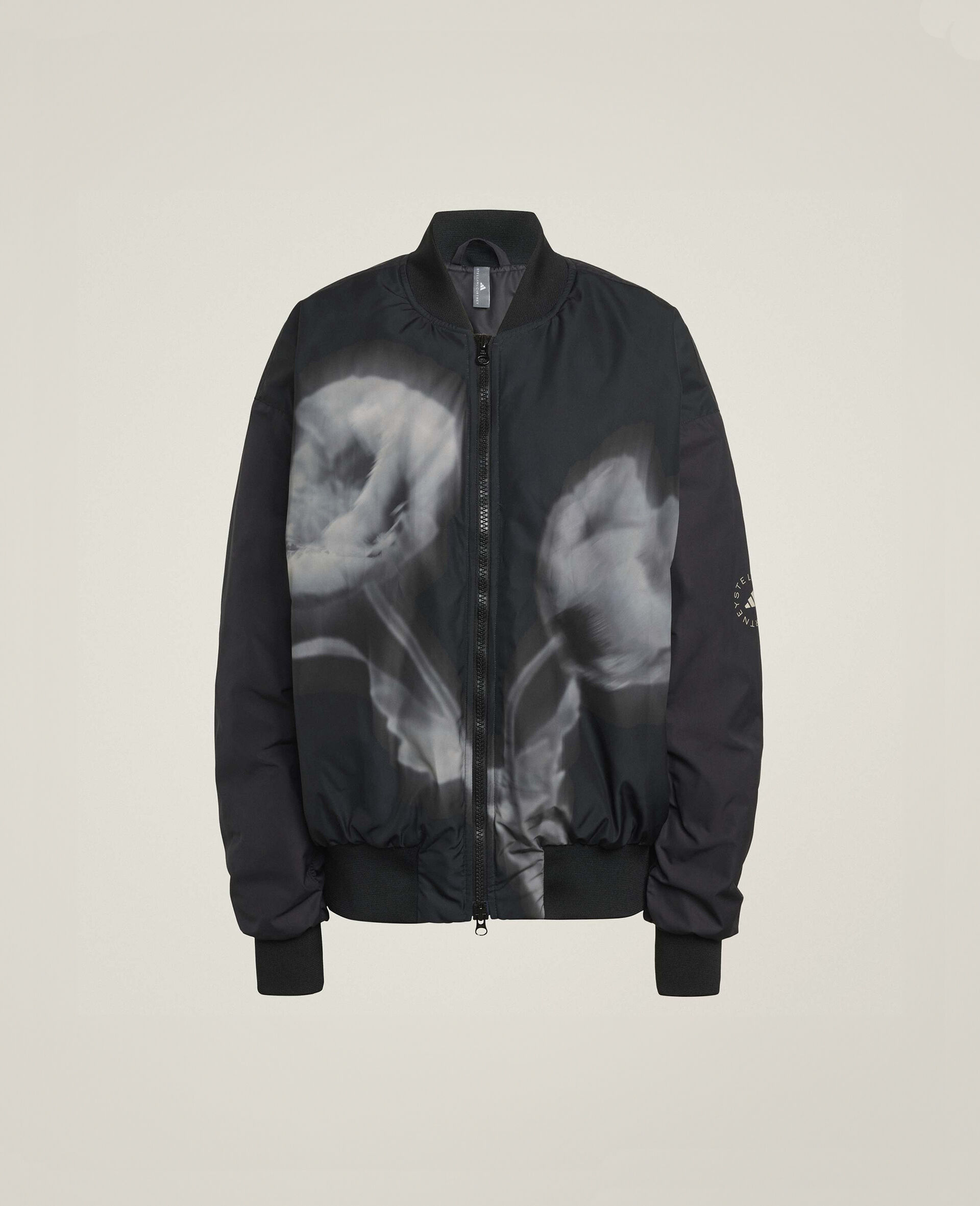 Graphic Bomber Jacket-Black-medium