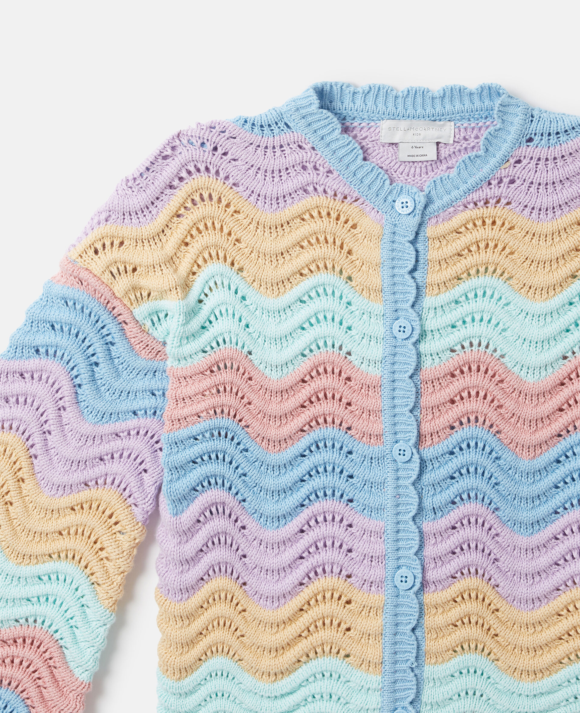 Zig-Zag Crocheted Cardigan-Multicolour-medium