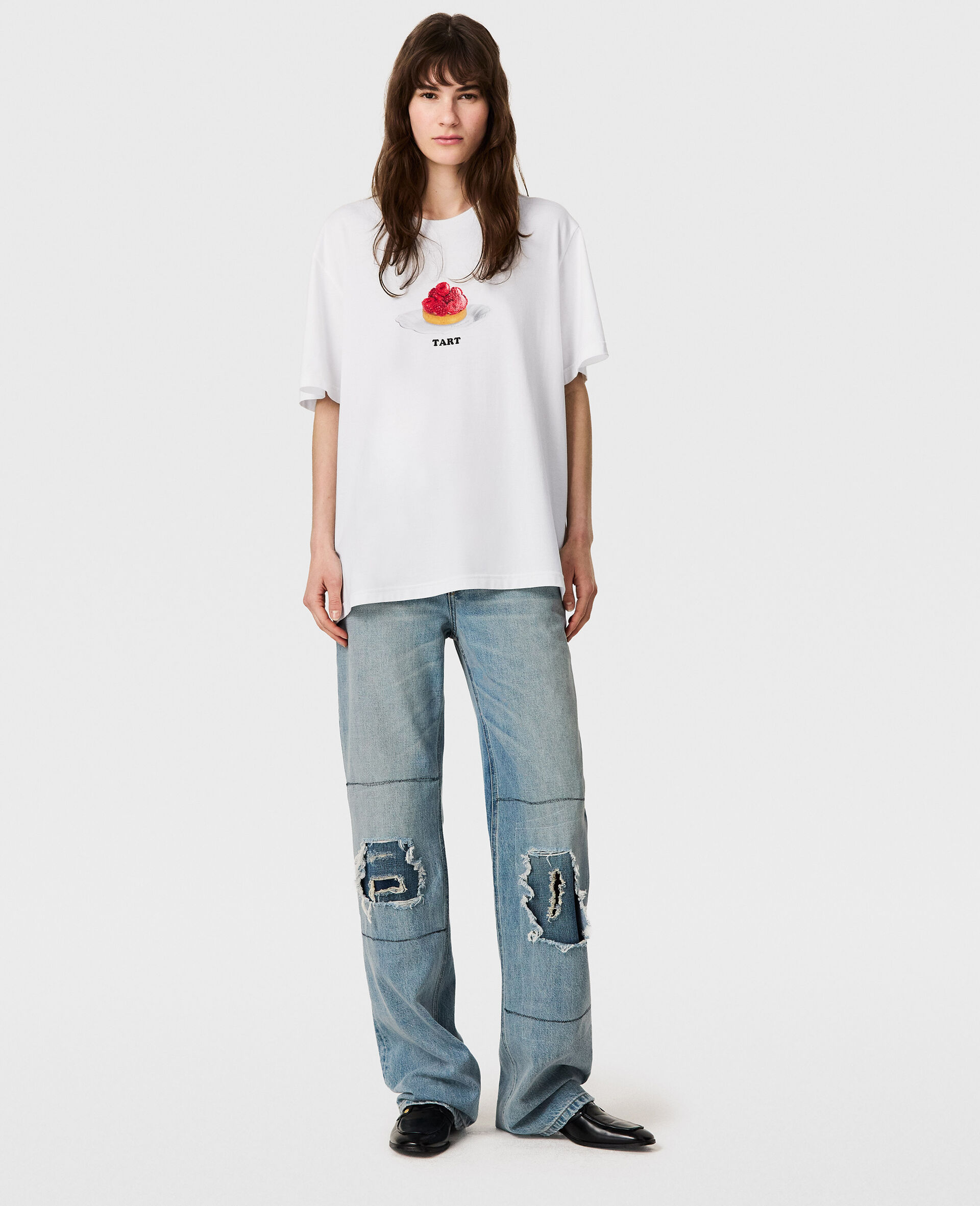 Raspberry Graphic T-Shirt-White-large image number 2