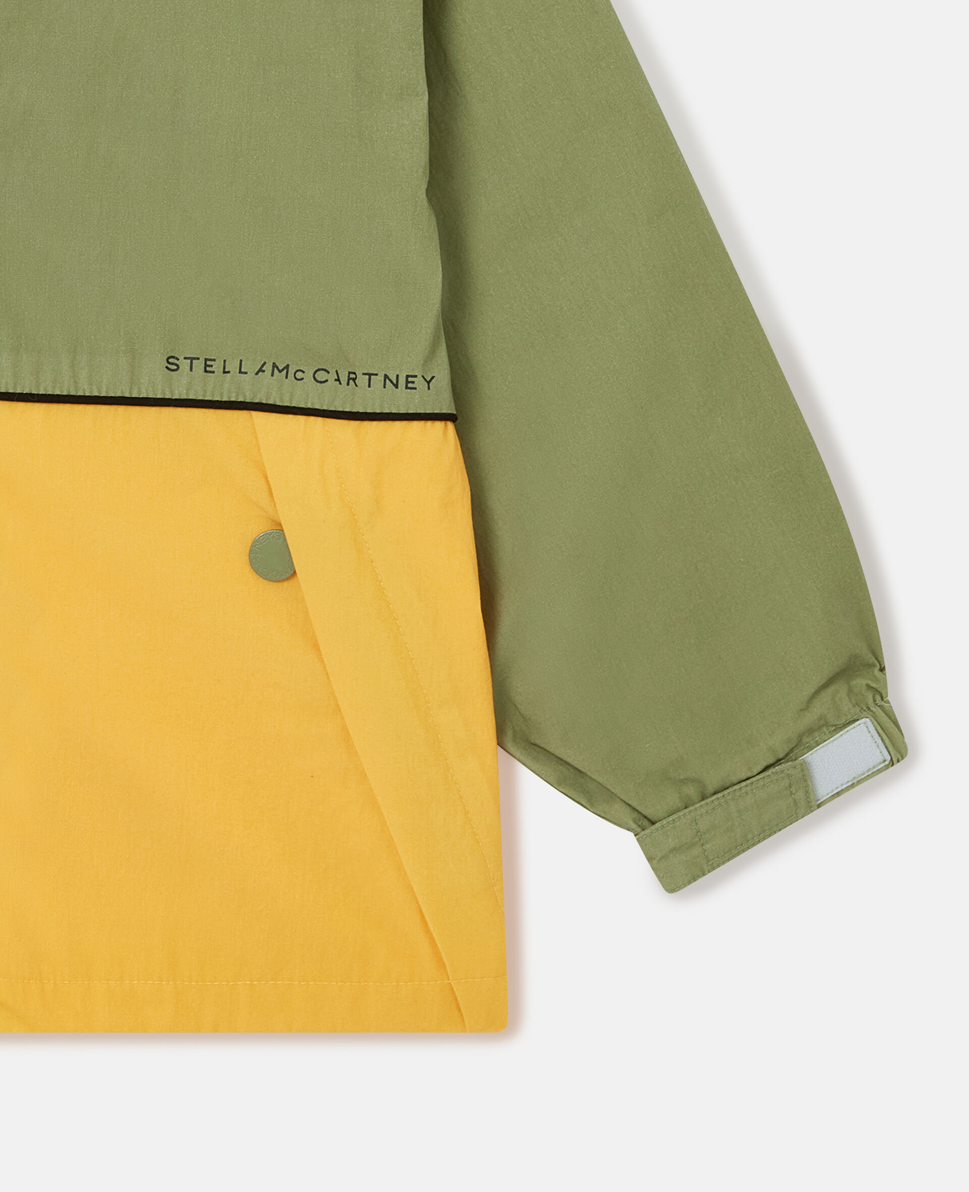 Colour Block Hooded Raincoat-Green-large image number 3