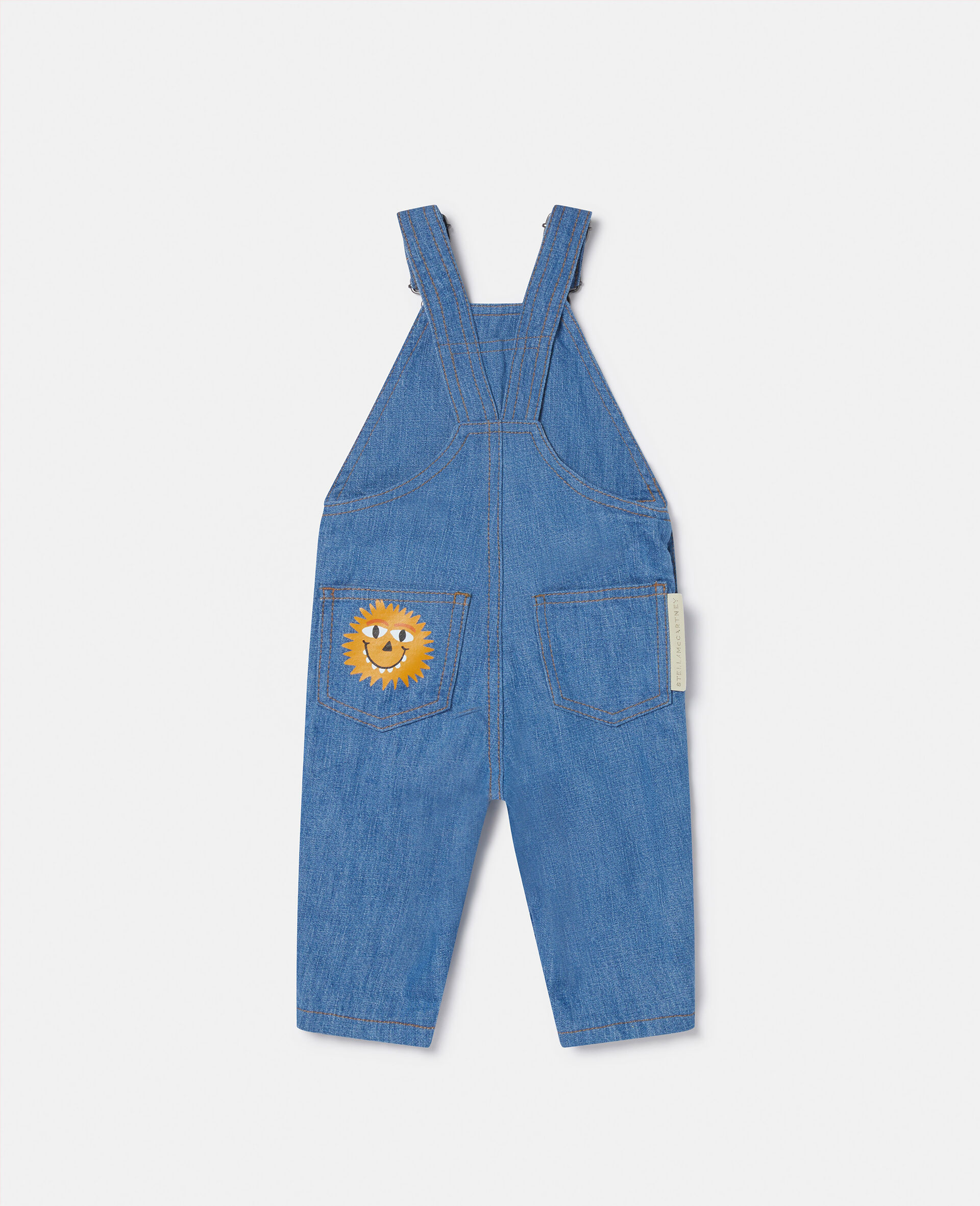 Monster Knee Patch Dungarees-White-large Monster Knee Patch Dungarees-White-large image number 2