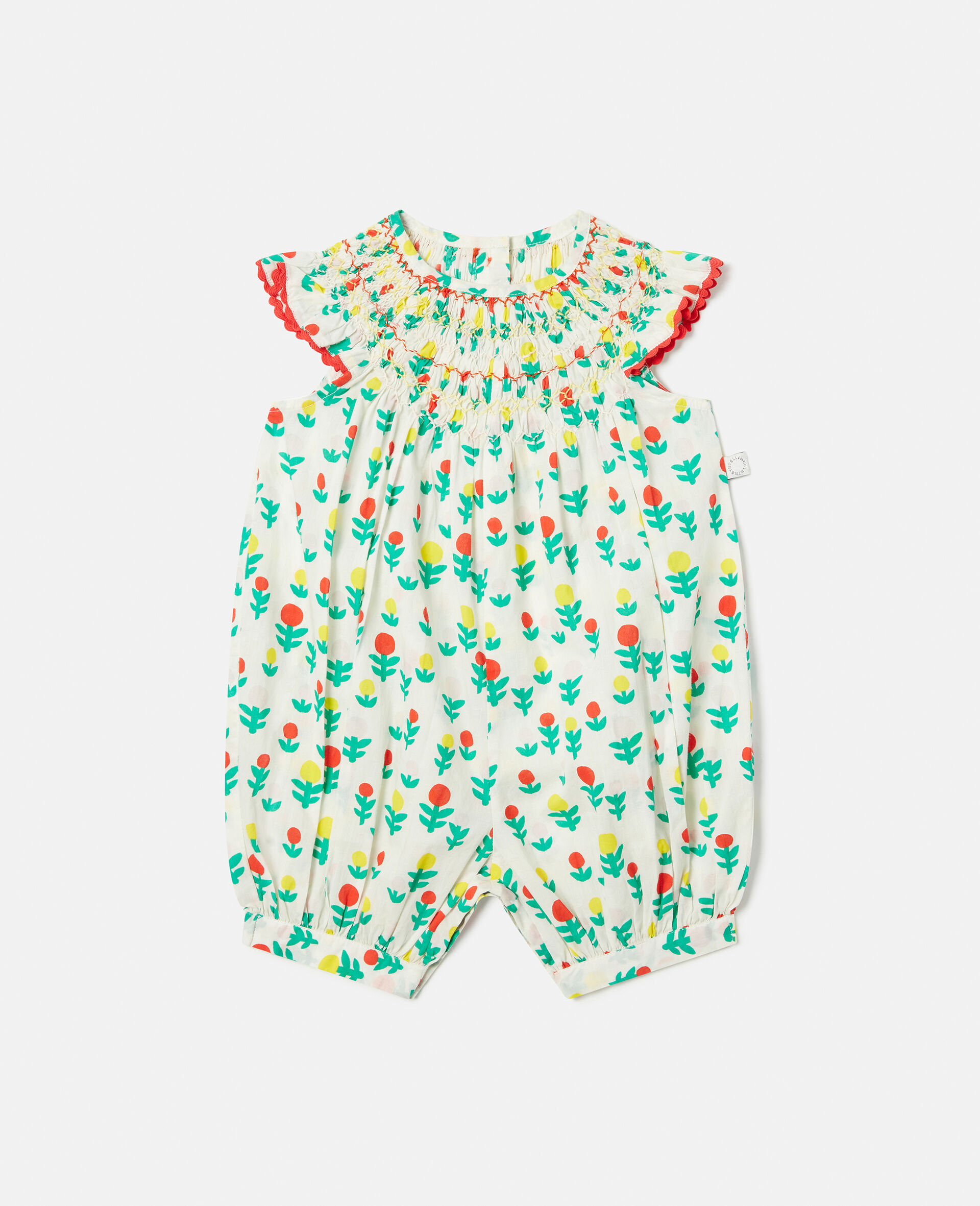 Dreamy Flower Print Smocked Romper-White-large image number 0