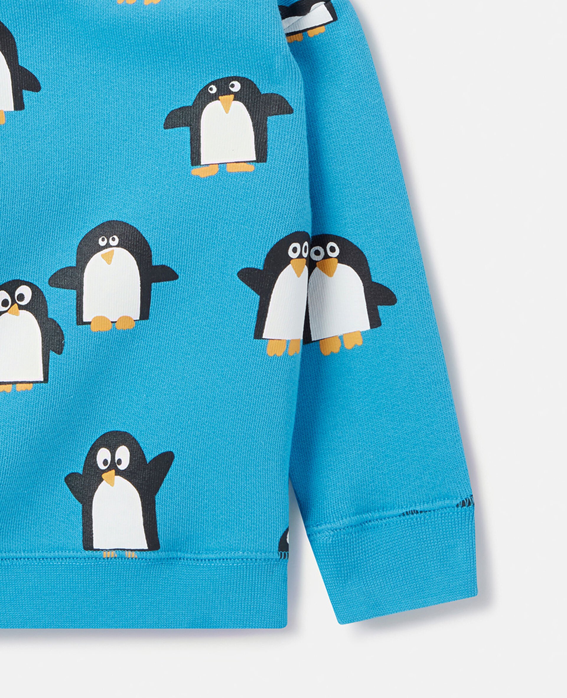 Penguin Print Sweatshirt-Blue-large Penguin Print Sweatshirt-Blue-large image number 3