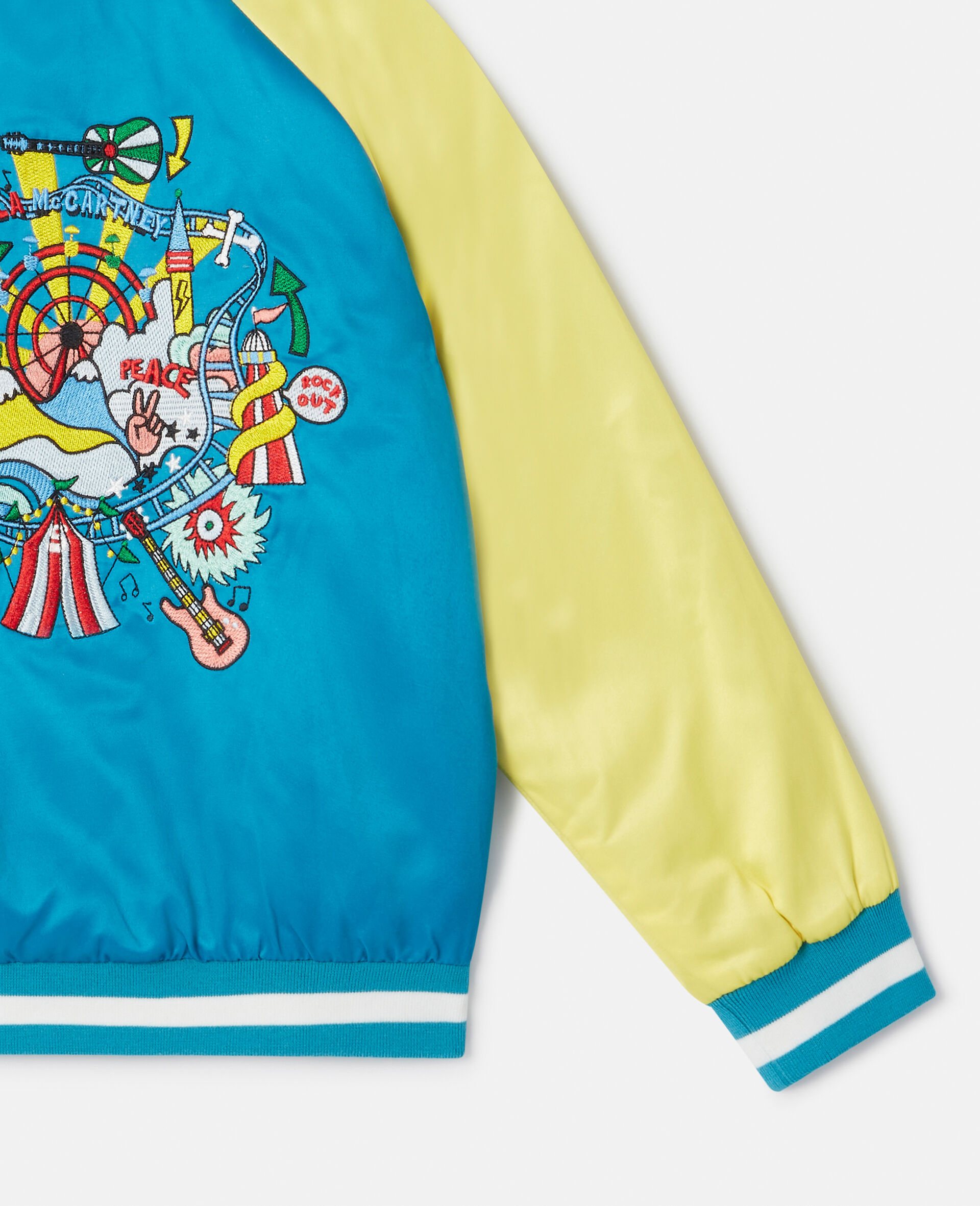 Funfair Embroidery Bomber Jacket-Yellow-large image number 3