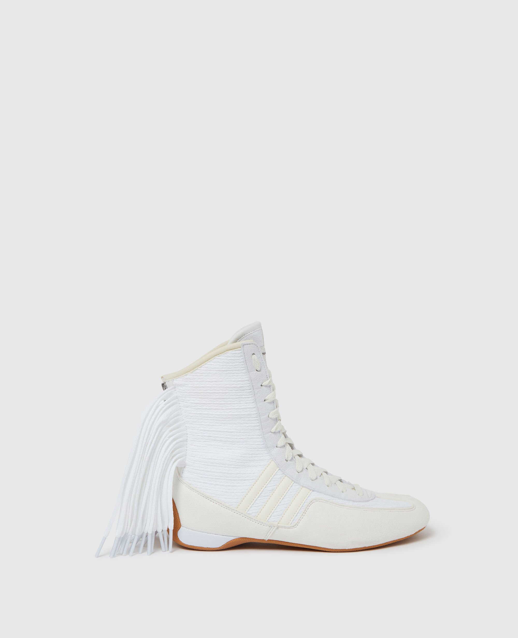 Women ホワイト ラサント フリンジ ハイカット スニーカー