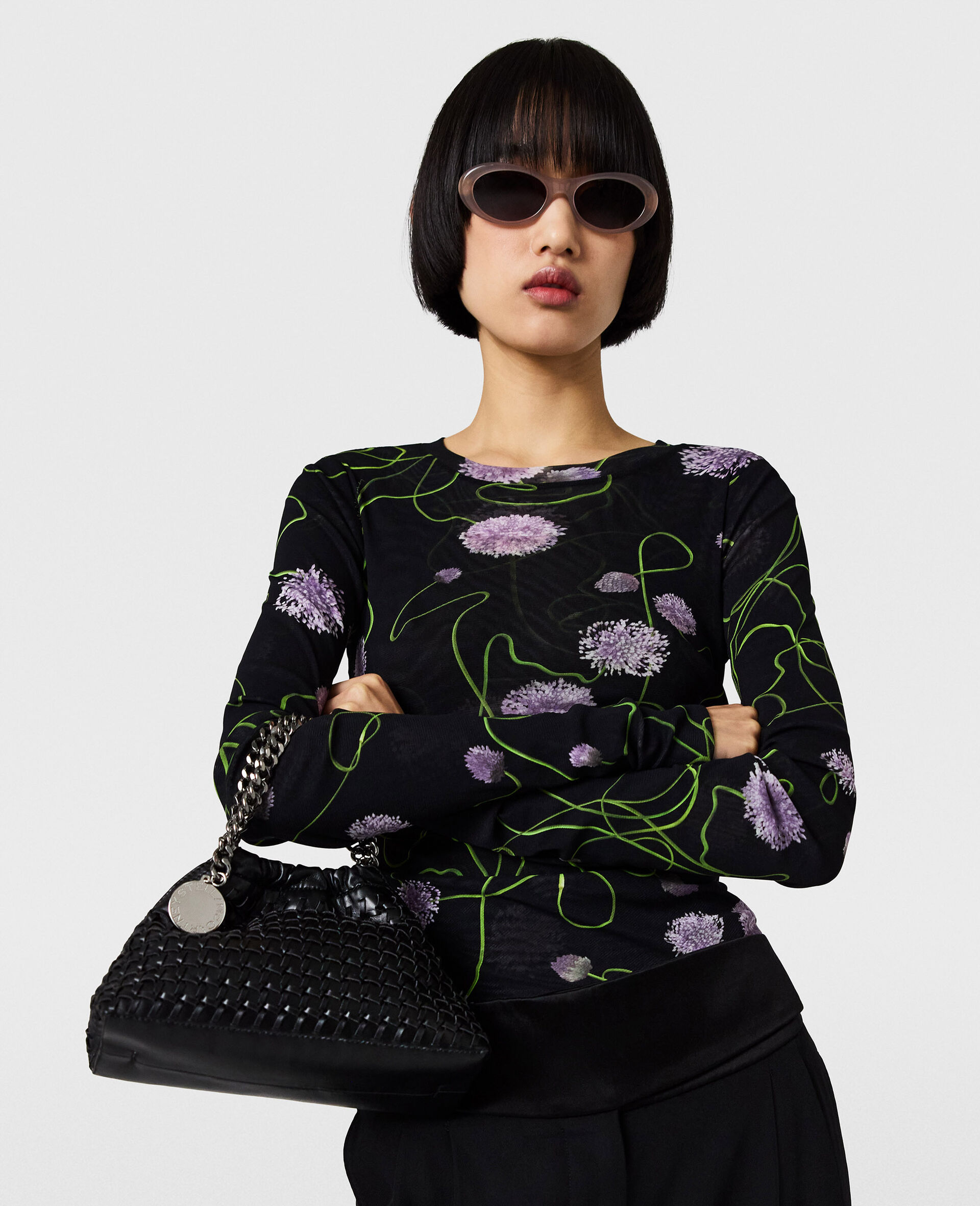 Mini cabas avec cordon de serrage Falabella-Noir-medium