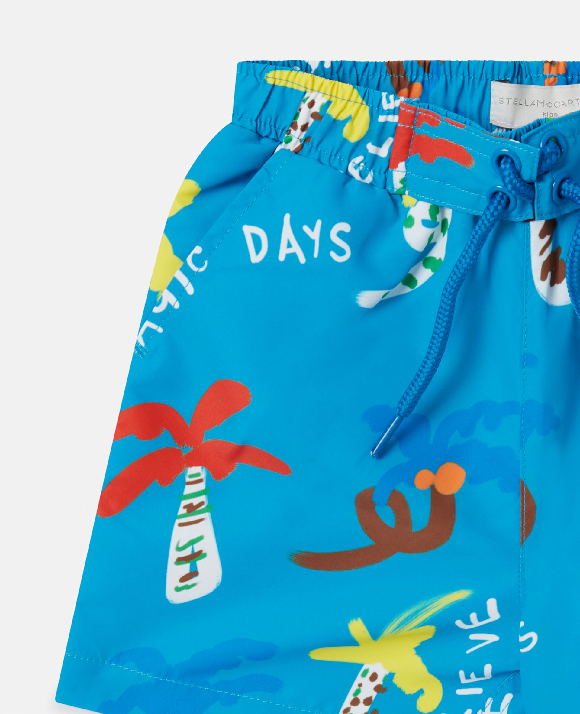 Palm Tree Print Swim Shorts-Multicolour-large image number 1