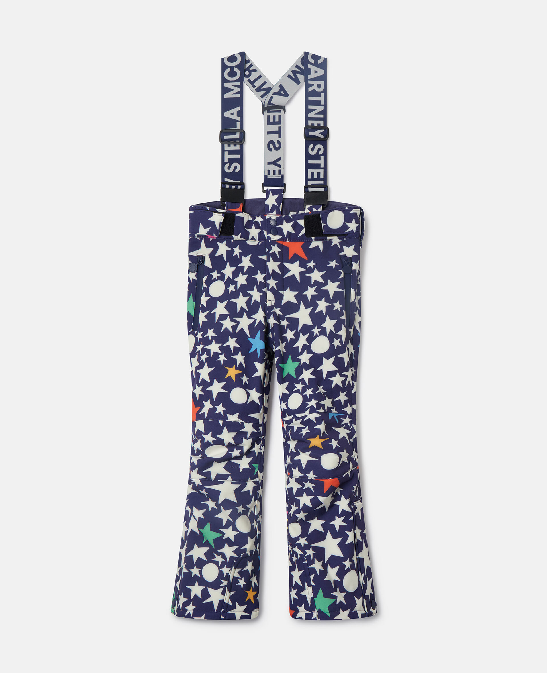 Star Print Ski Salopettes-Blue-medium