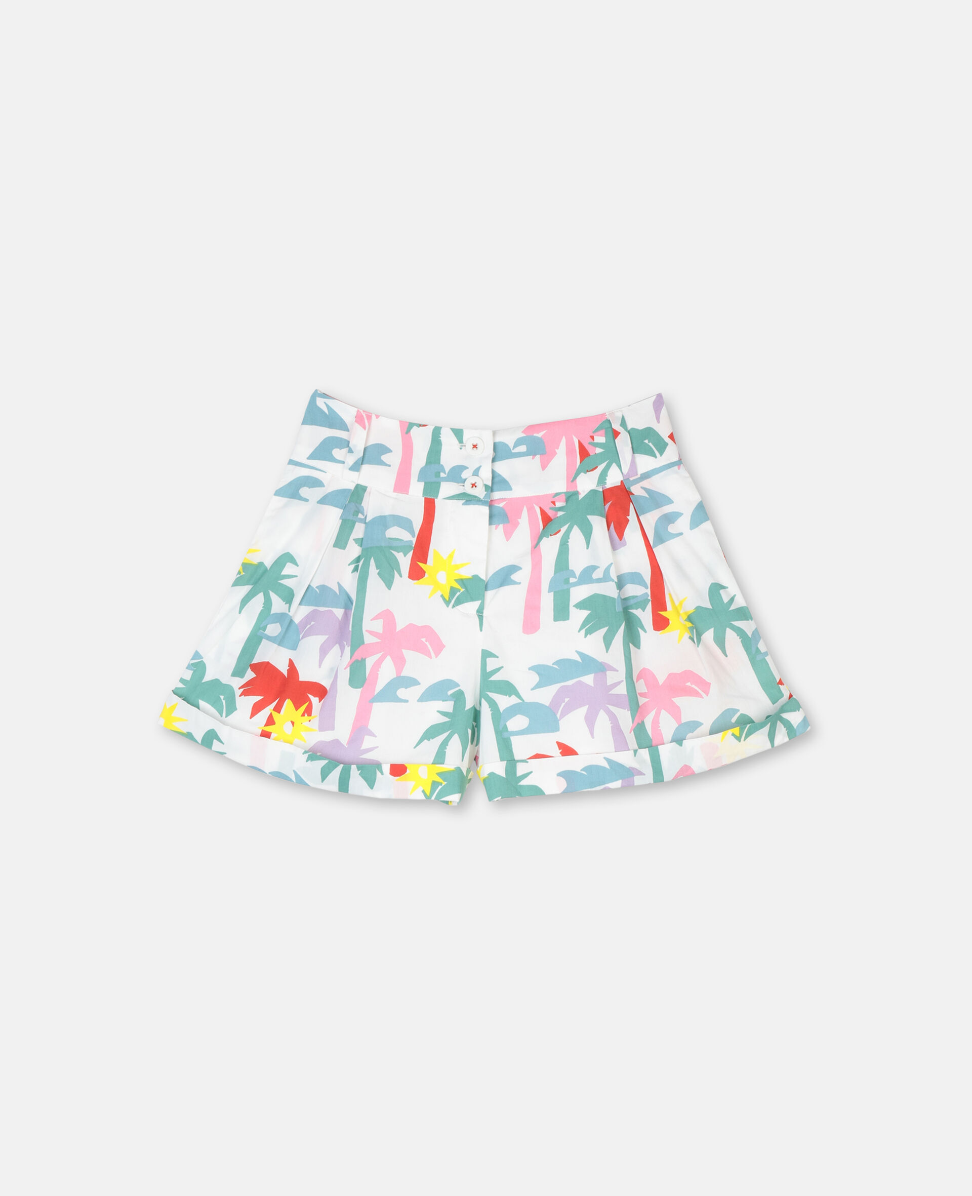 Palm Cotton Shorts-Multicolour-large