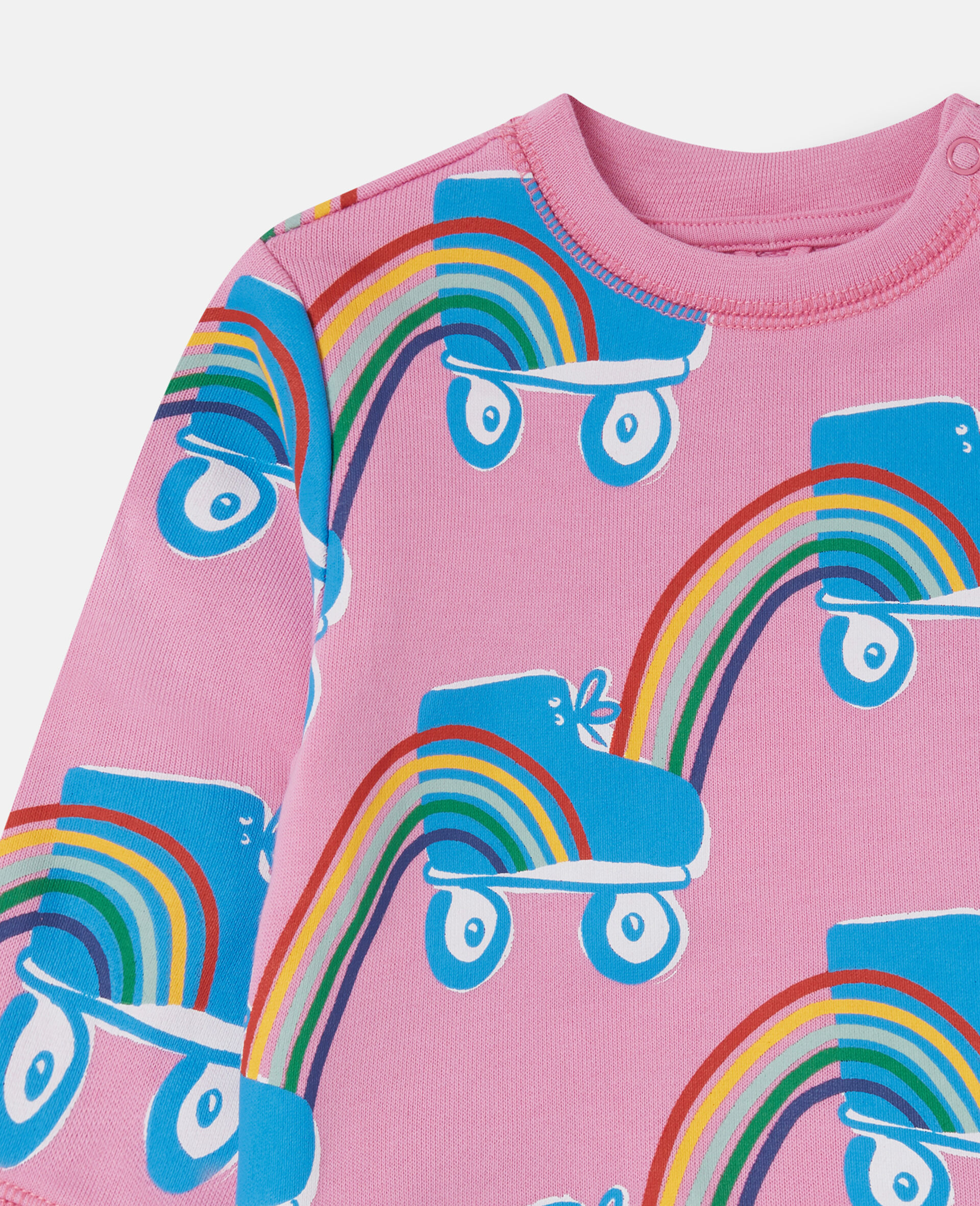 Rollerskate Rainbow Print Sweatshirt-Pink-large Rollerskate Rainbow Print Sweatshirt-Pink-large image number 1