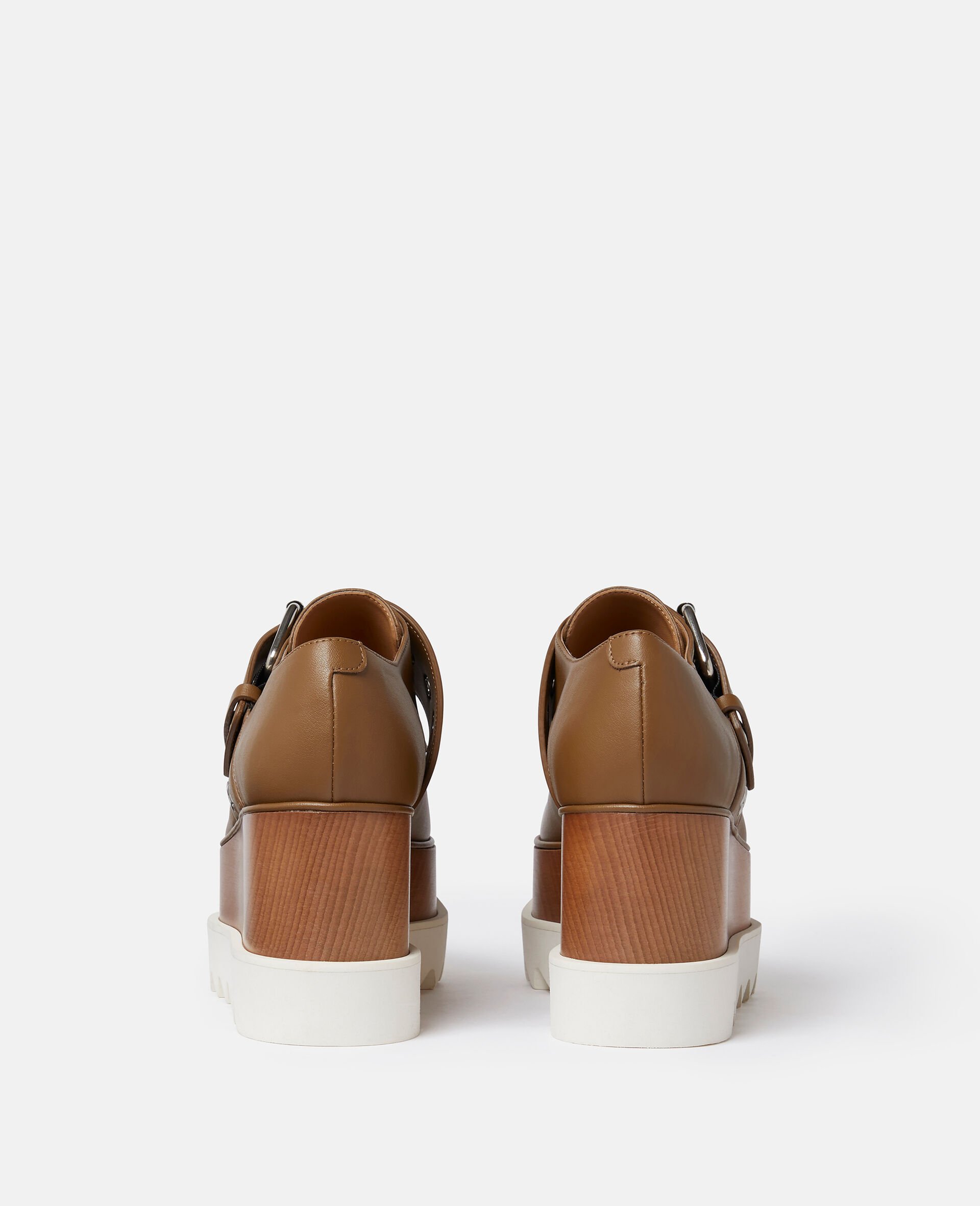 Elyse Star-Studded Buckle Platform Shoes-Brown-large image number 2