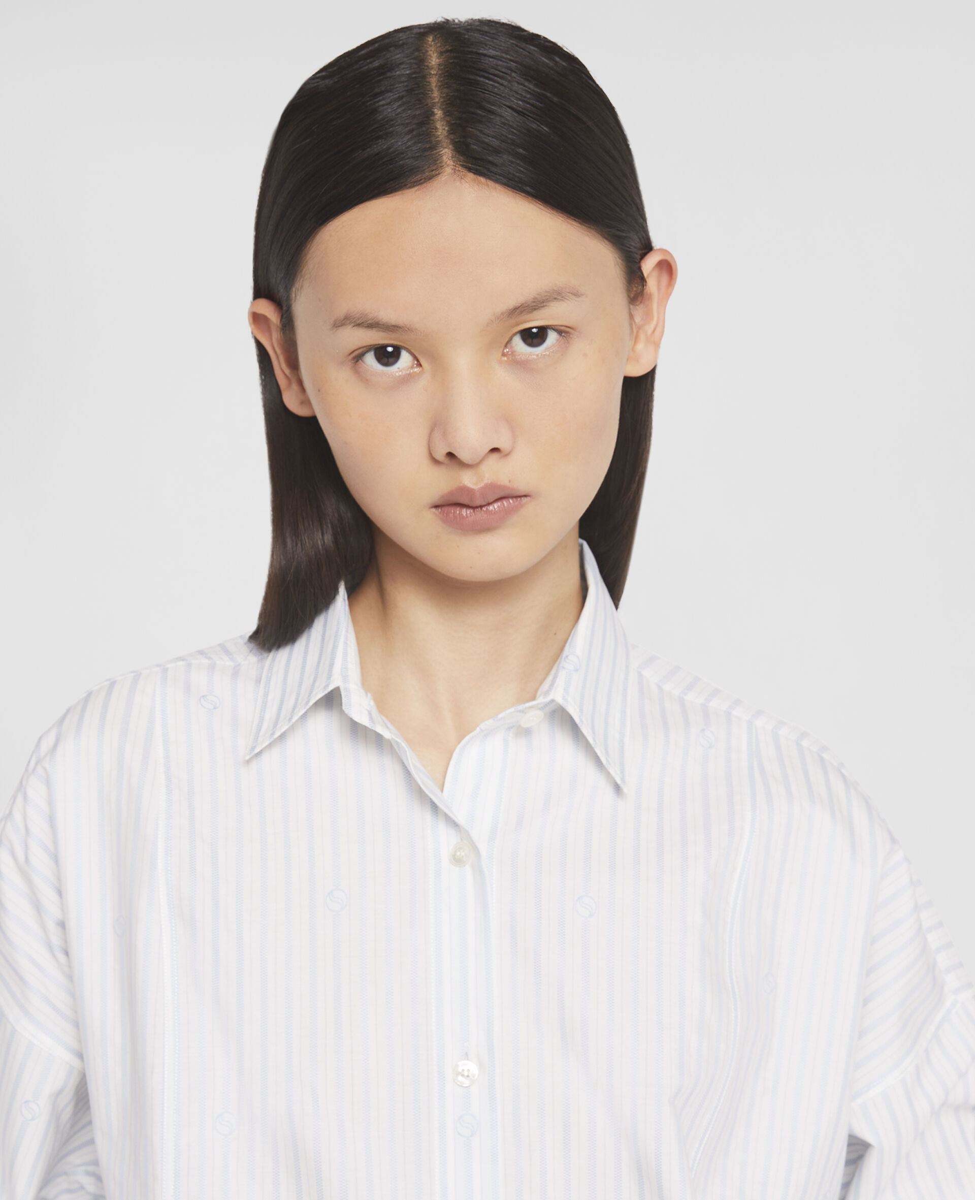 S-Wave ストライプコットン ジャガードシャツ-ブルー-large image number 3