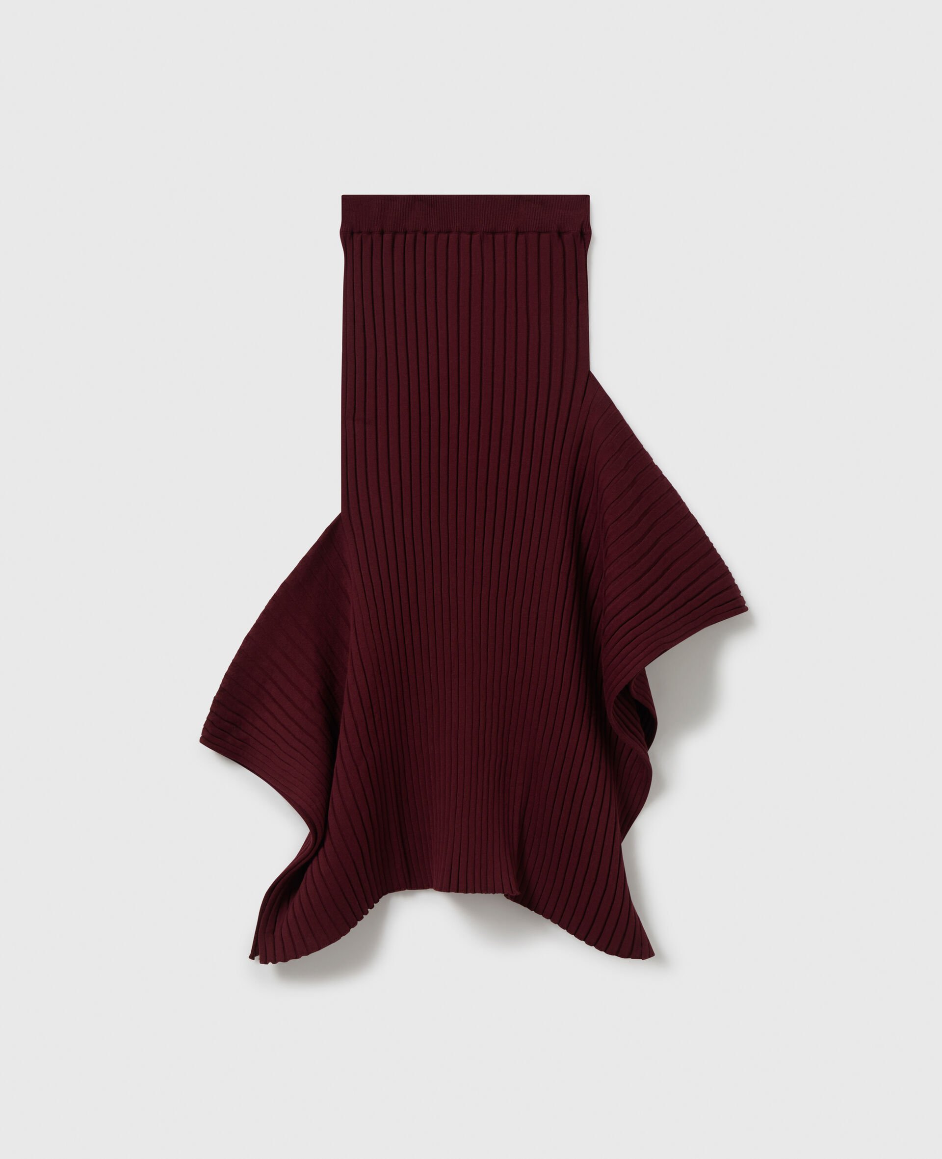 Jupe midi évasée en maille-Rouge-medium