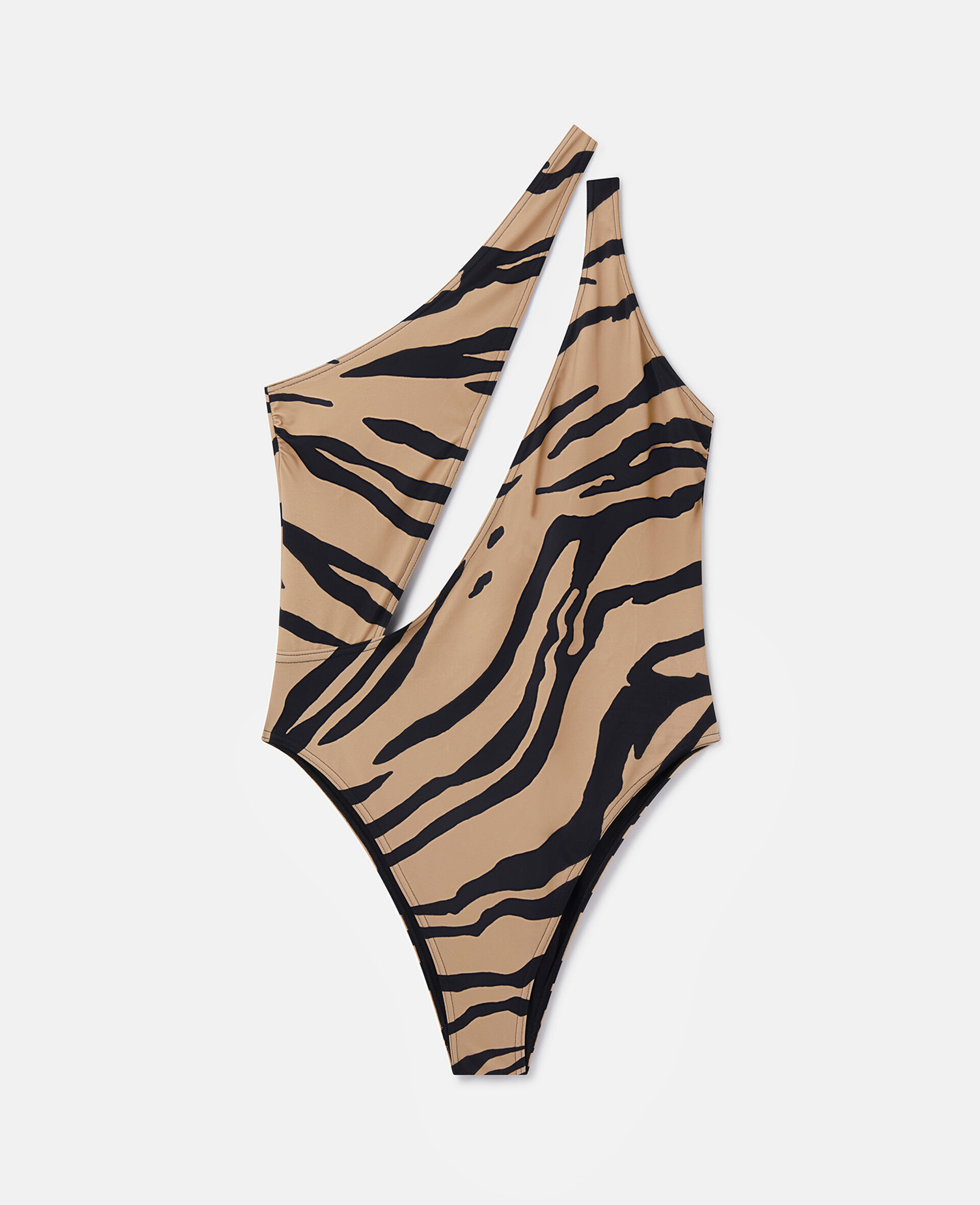 Zebra Print Cut-Out Swimsuit-Multicoloured-large image number 0