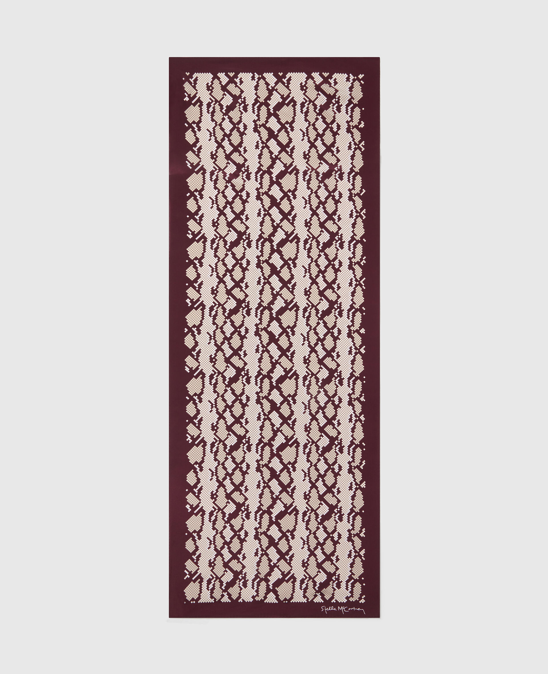 Snake Print Square Scarf-Brown-medium