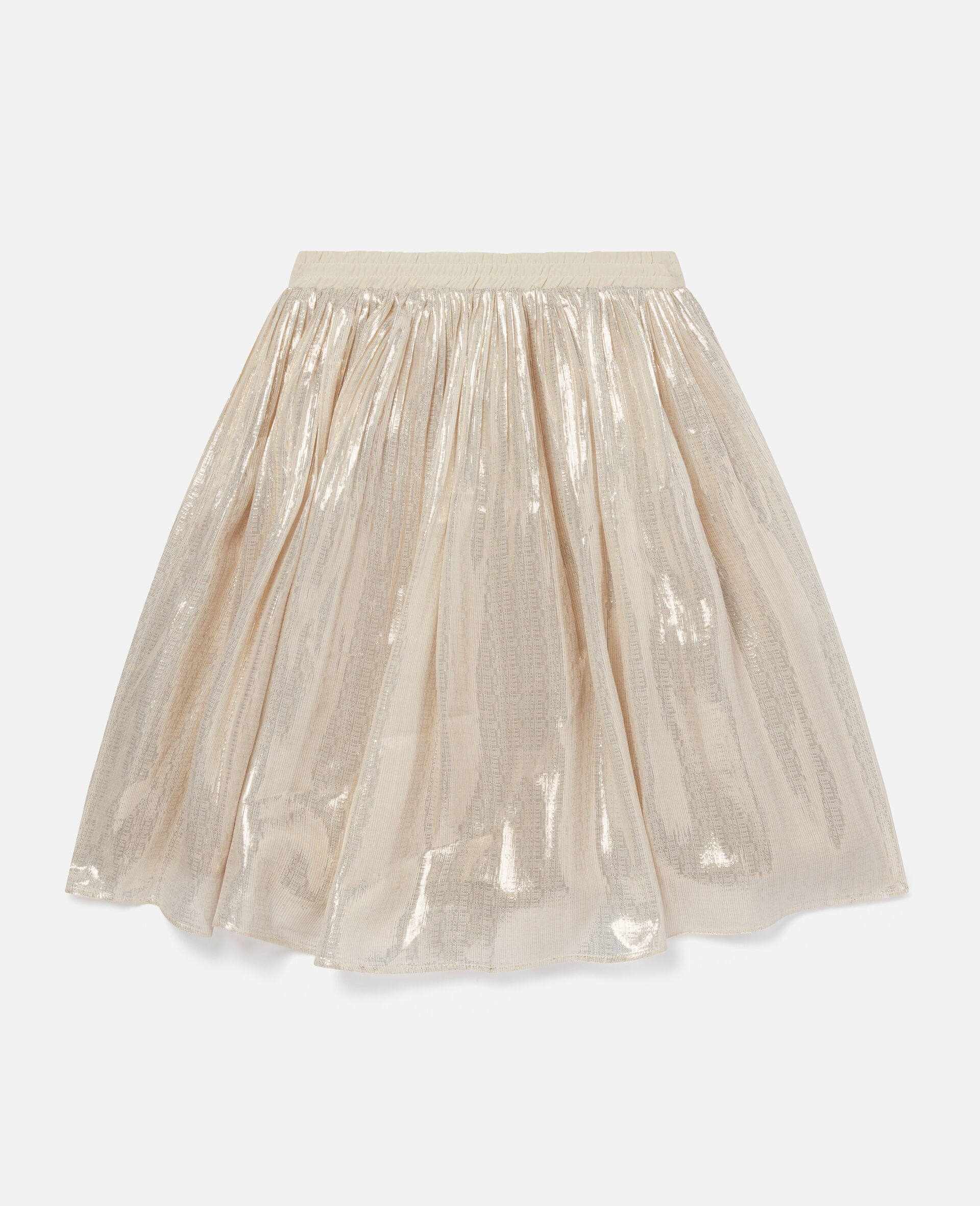 Gold Plisse Chiffon Skirt-Yellow-large image number 3