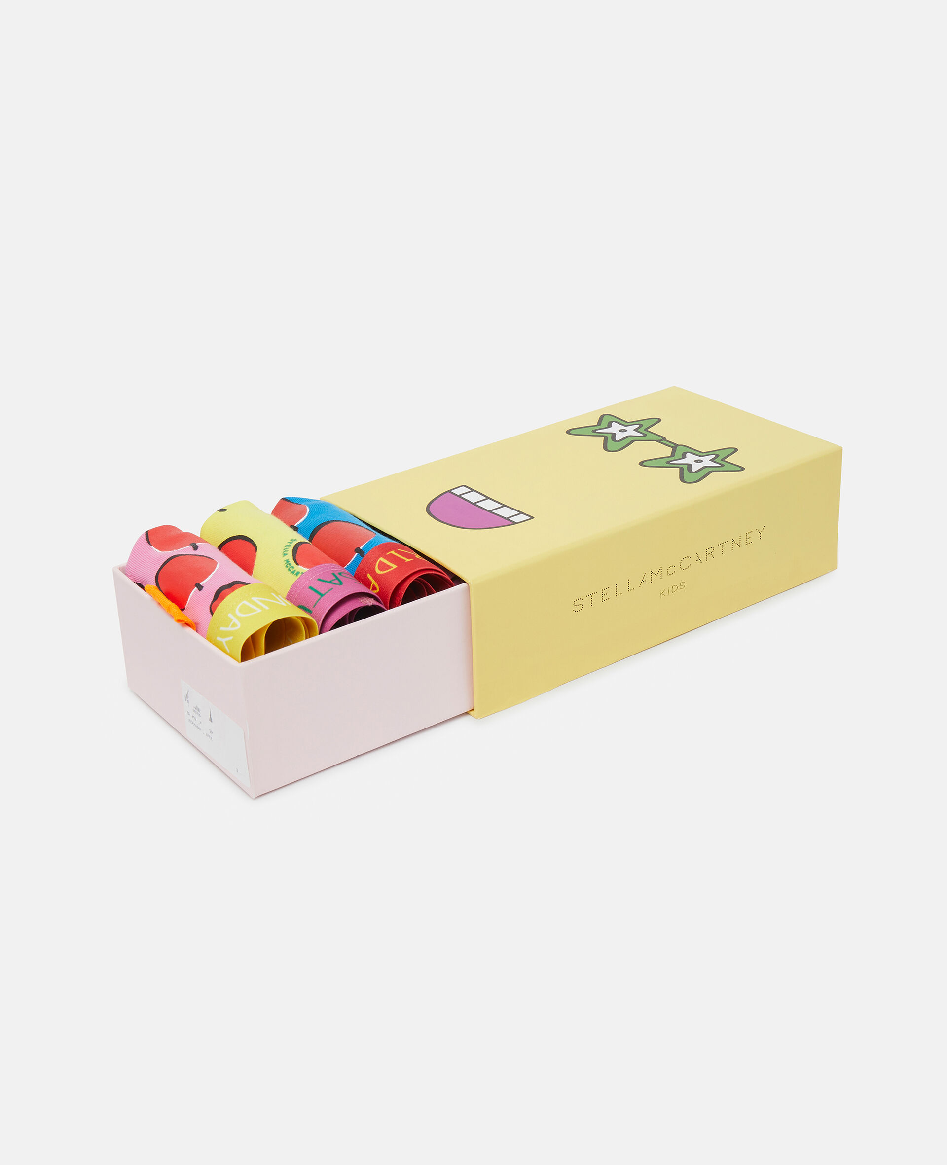 Apple Print Ribbed Cotton Brief Set-Multicolour-large image number 3